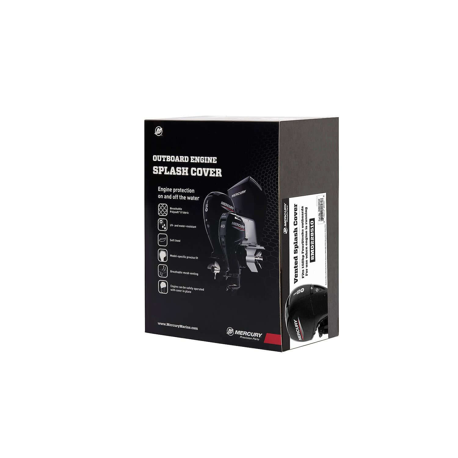Mercury Marine Vented Splash Cover for 150hp FourStroke Outboard Engines, Black, 8M0228510