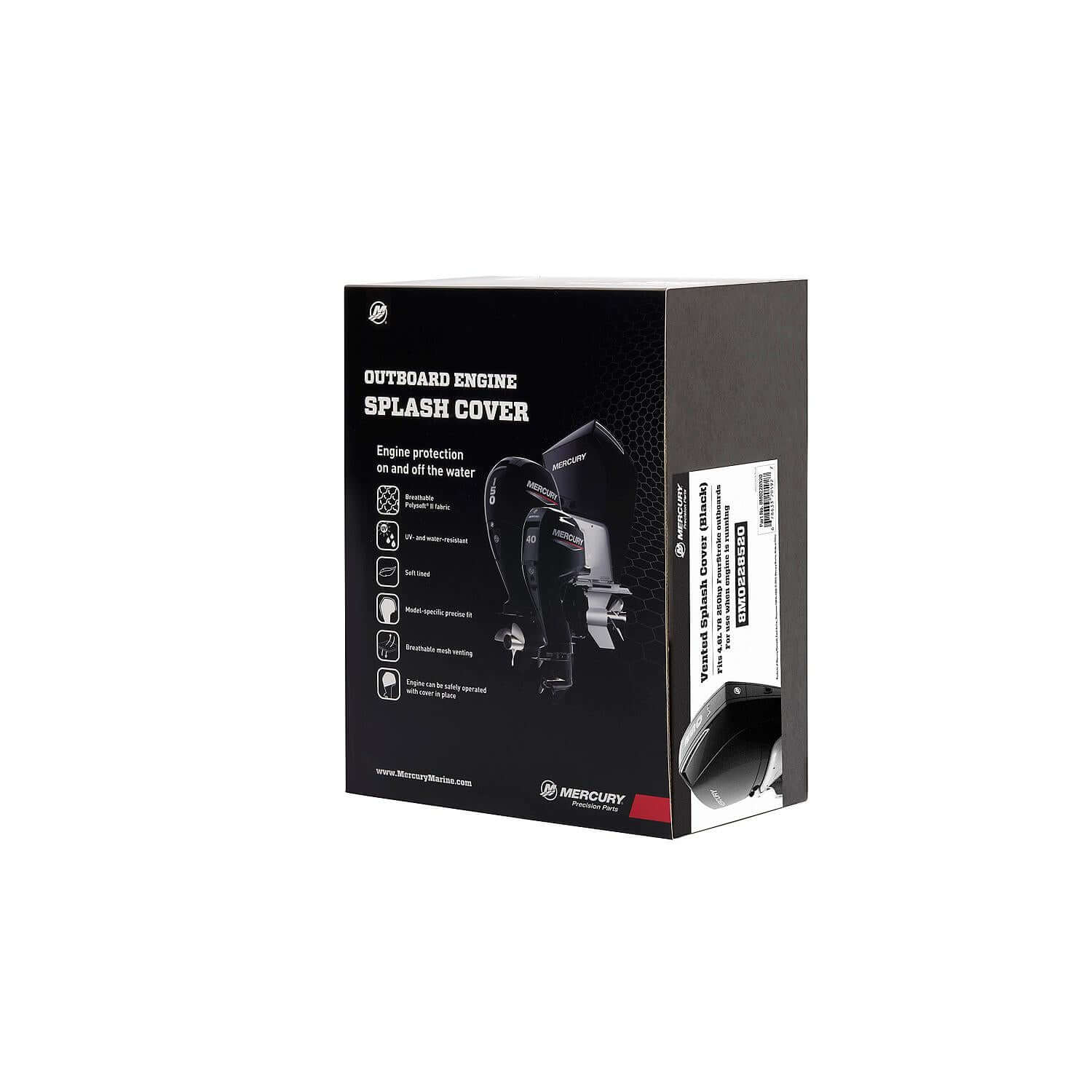 Mercury Marine Vented Splash Cover for 4.6L V8 250hp Outboard Engines, Black, 8M0228520