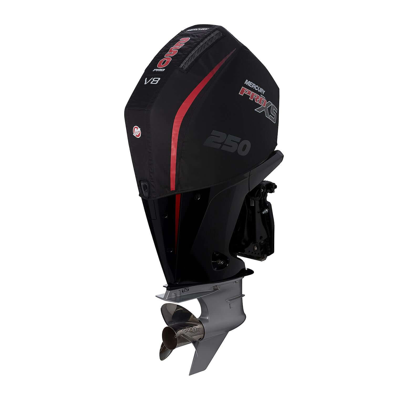 Housse anti-éclaboussures ventilée Mercury Marine pour moteurs hors-bord V8 4,6 L 250 CV Pro XS, noire, 8M0228535