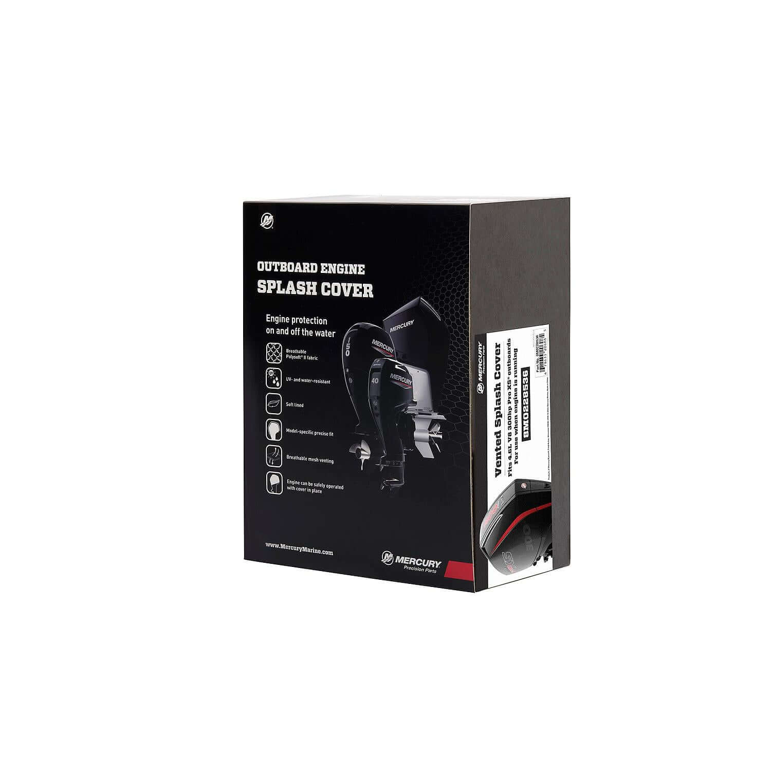 Mercury Marine Vented Splash Cover for 4.6L V8 300hp Pro XS Outboard Engines, Black, 8M0228536
