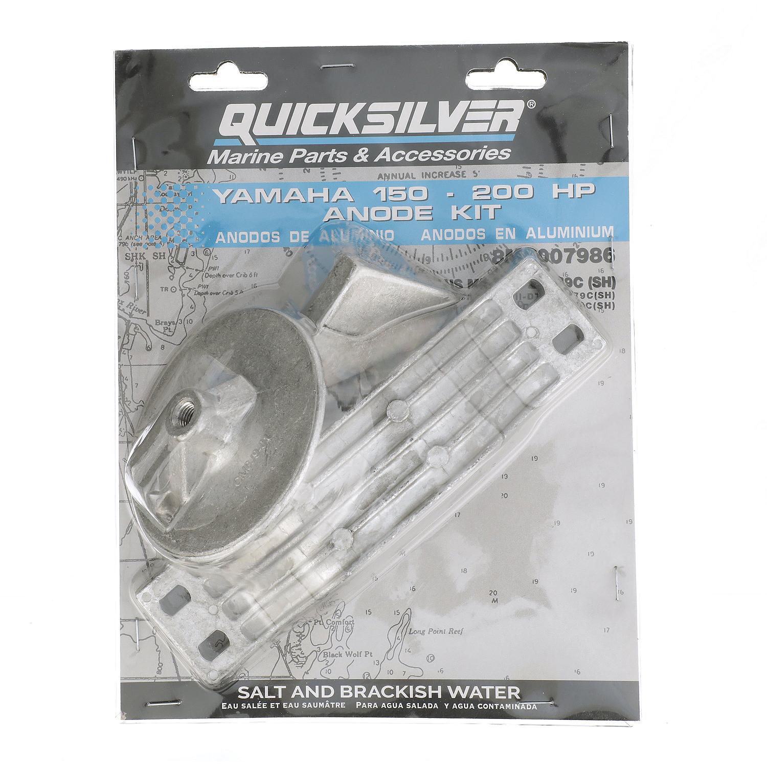 Quicksilver 8M6007986 Aluminum Anode Kit for Yamaha 150hp Outboards - 8M6007986