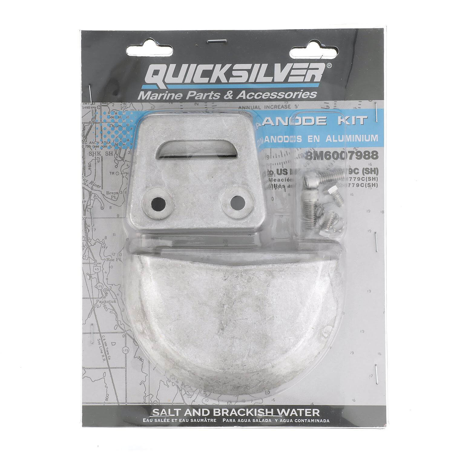 Quicksilver 8M6007988 Aluminum Anode Kit for Volvo SX Sterndrives - 8M6007988