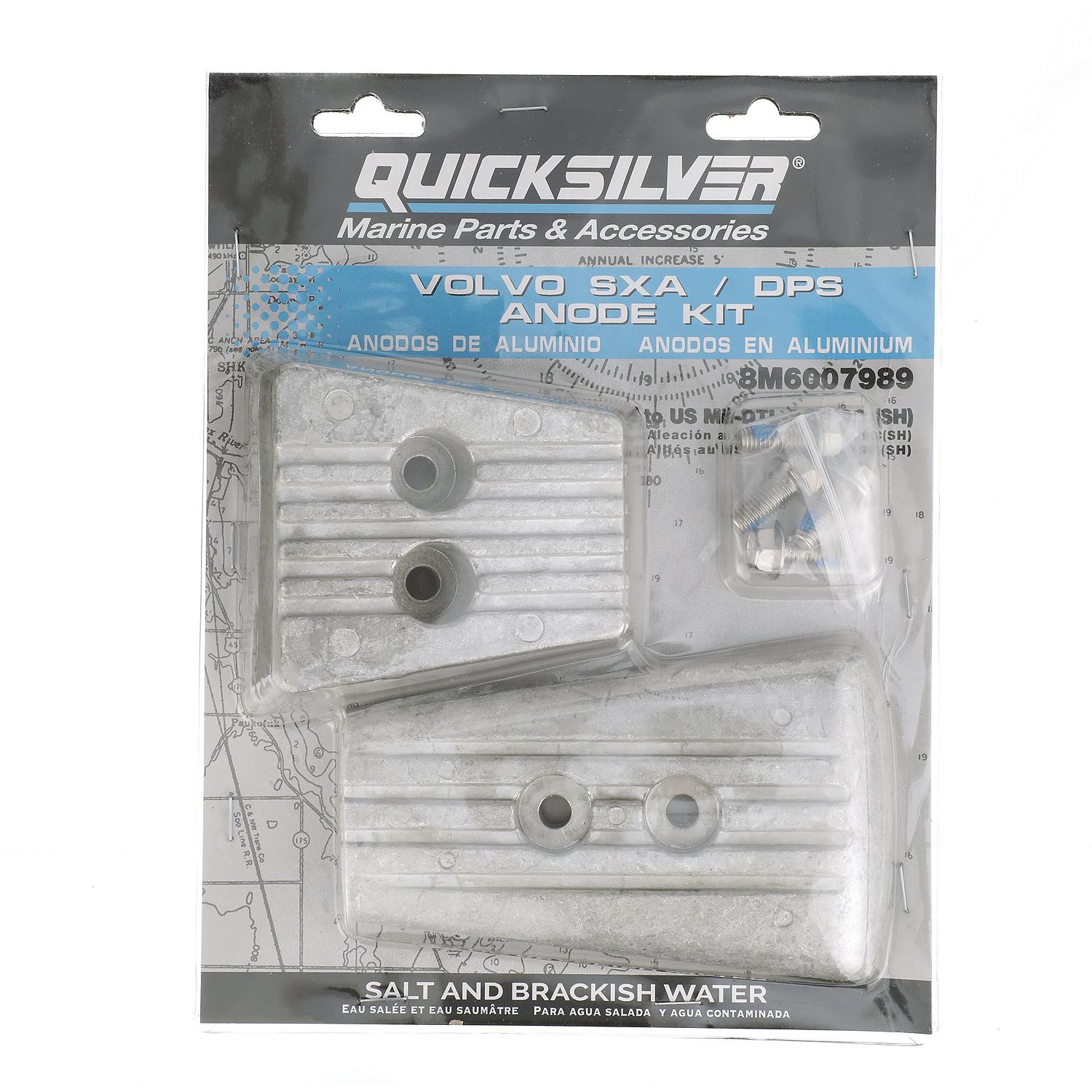 Quicksilver 8M6007989 Aluminum Anode Kit for Volvo DPS/SX-A Sterndrives - 8M6007989