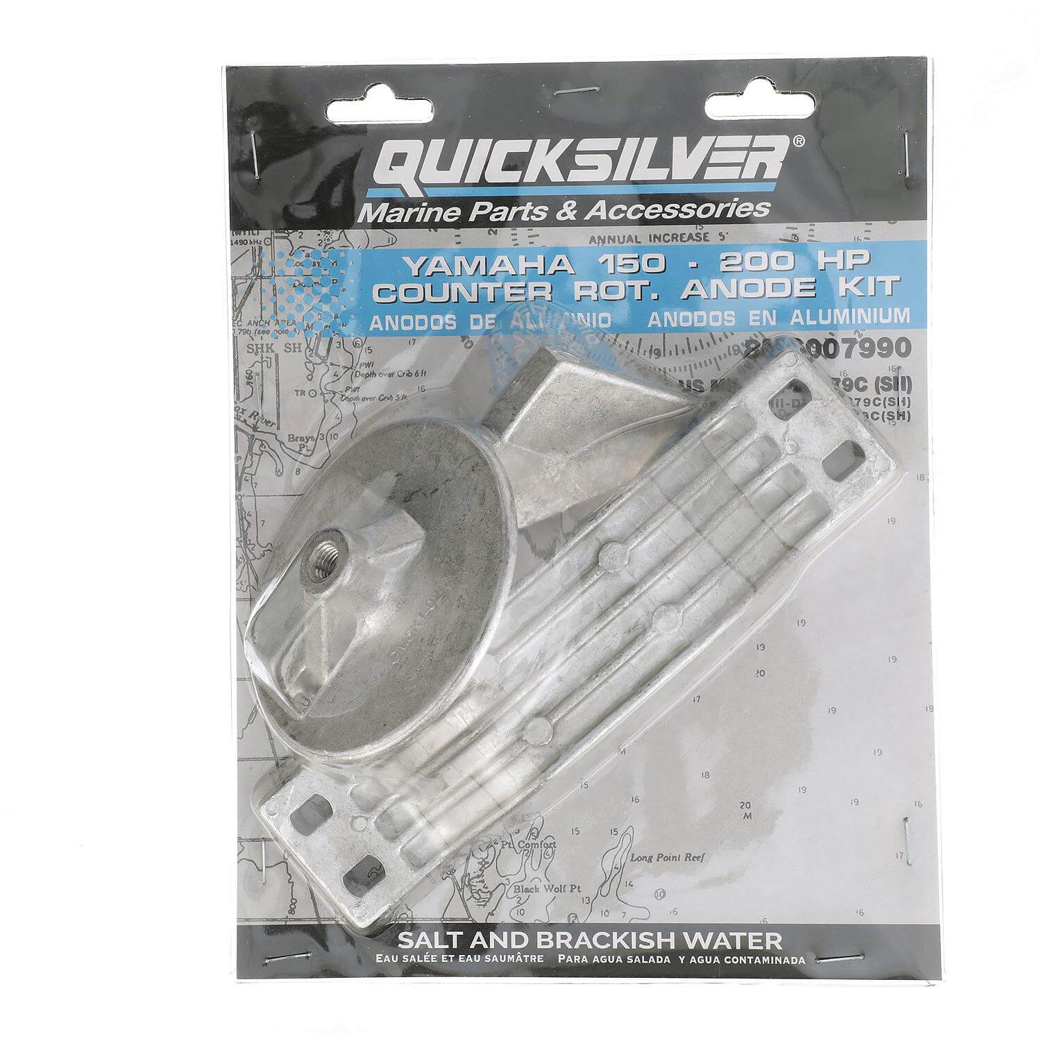 Quicksilver 8M6007990 Aluminum Anode Kit for Yamaha Counter Rotating 150hp Outboards - 8M6007990