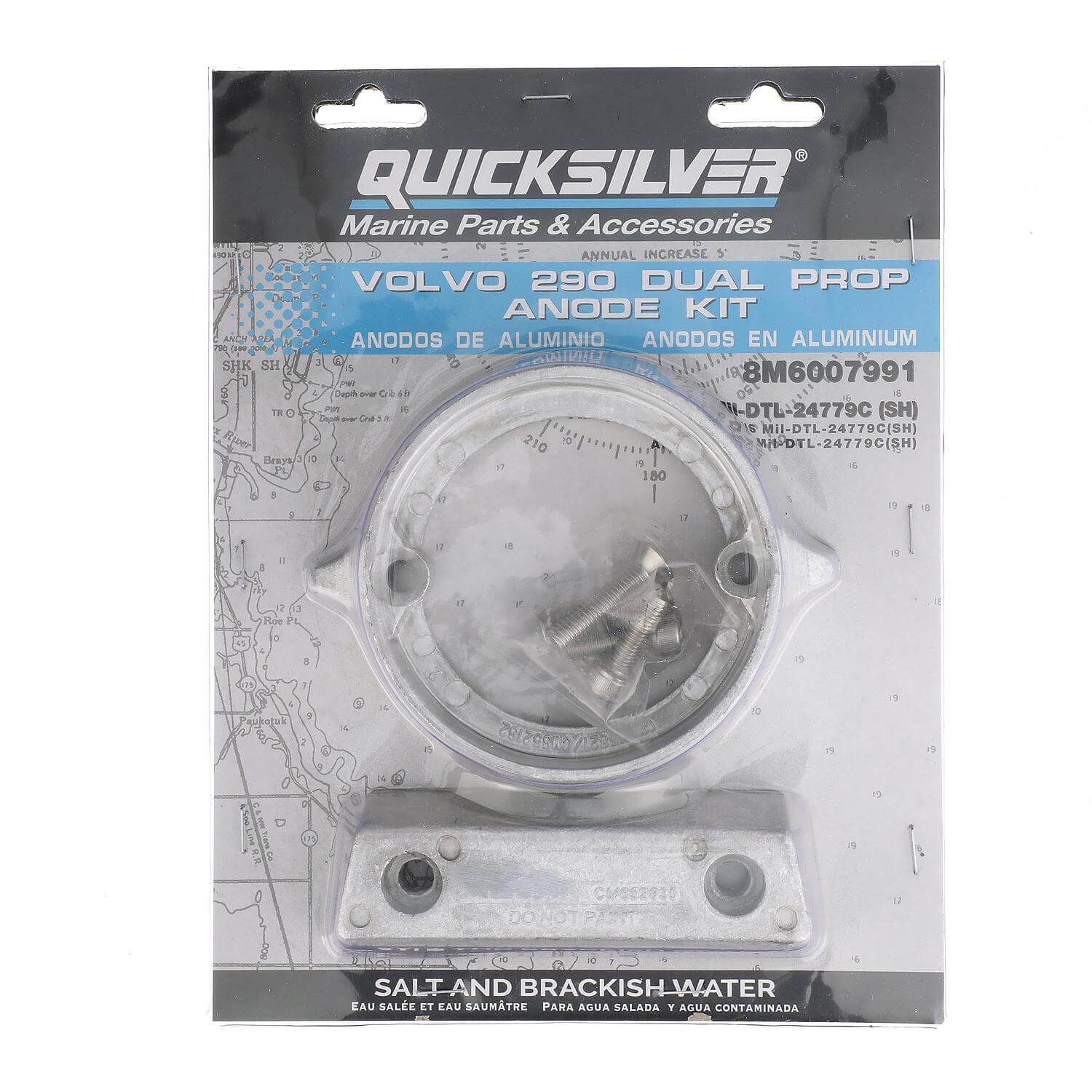 Quicksilver 8M6007991 Aluminum Anode Kit for Volvo 290 Duoprop Sterndrives - 8M6007991