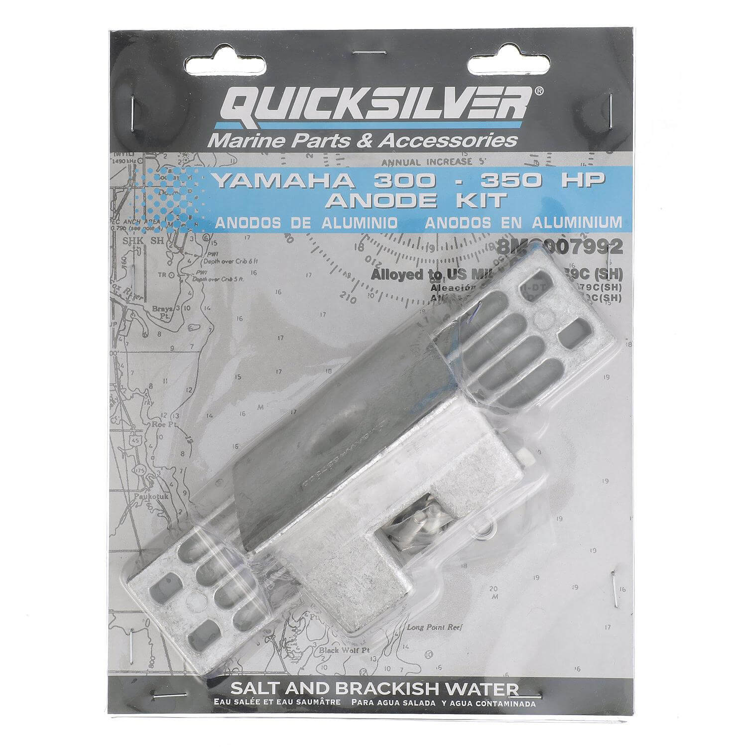 Quicksilver 8M6007992 Aluminum Anode Kit for Yamaha 300-350hp Outboards - 8M6007992