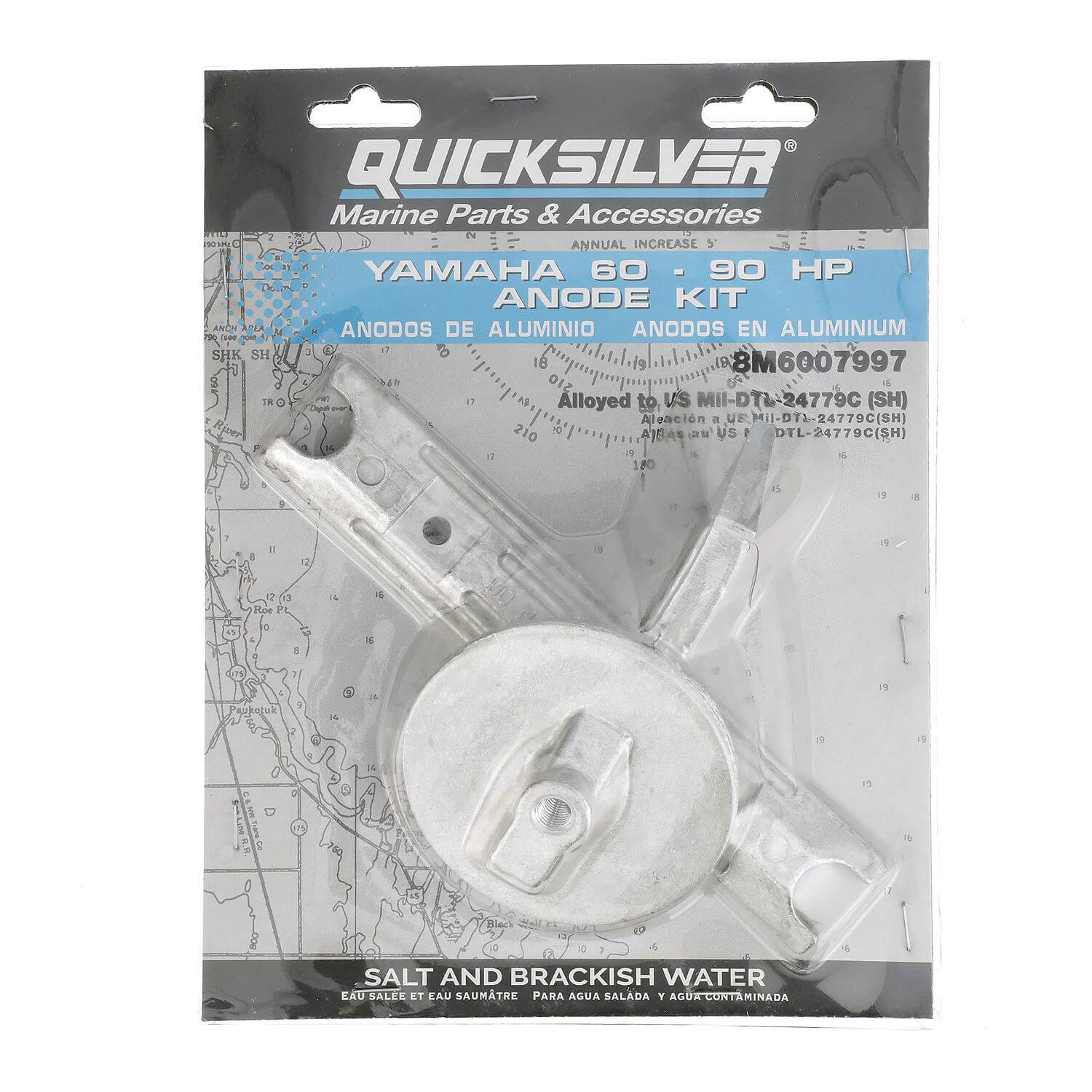 Quicksilver 8M6007997 Aluminum Anode Kit for Yamaha 60-90hp Outboards - 8M6007997
