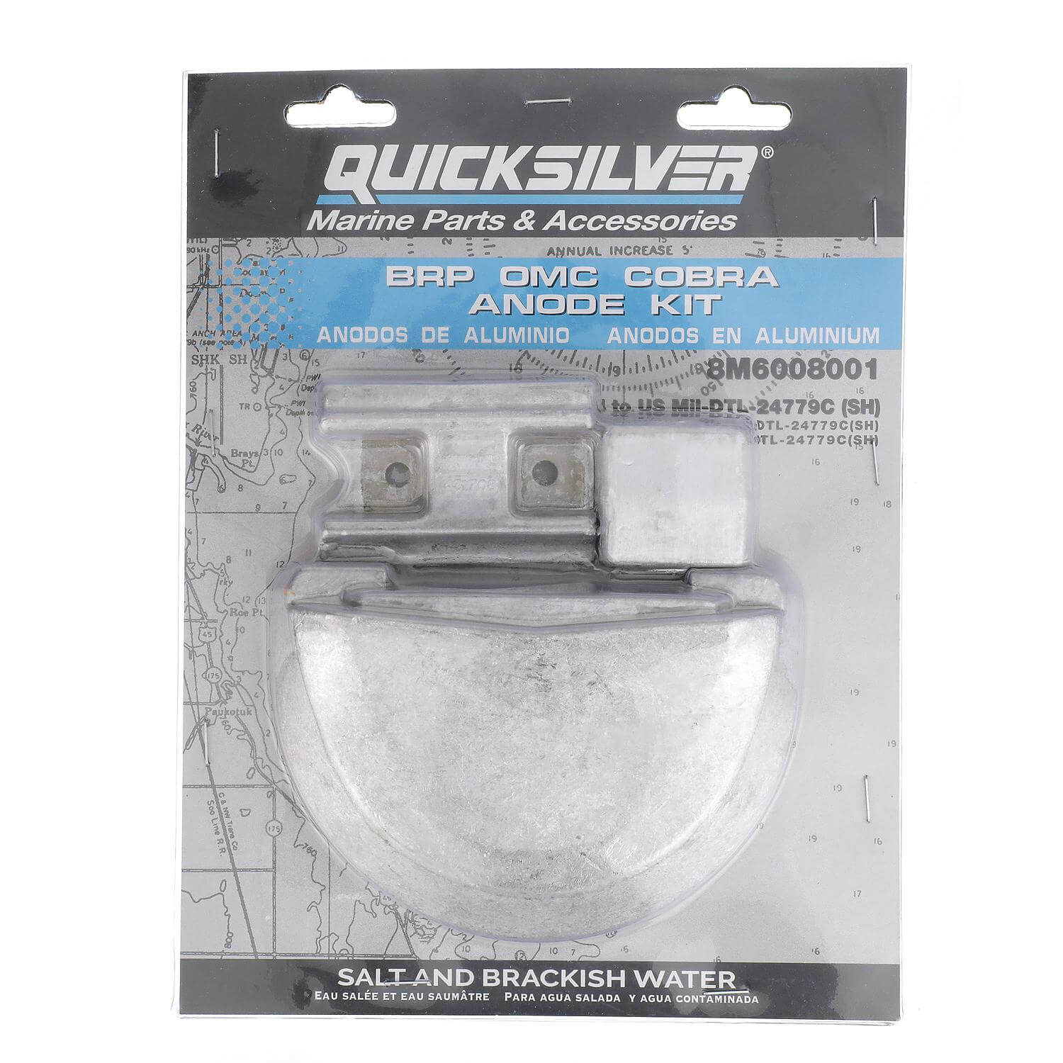Quicksilver 8M6008001 Aluminum Anode Kit for BRP/OMC Cobra Sterndrives - 8M6008001