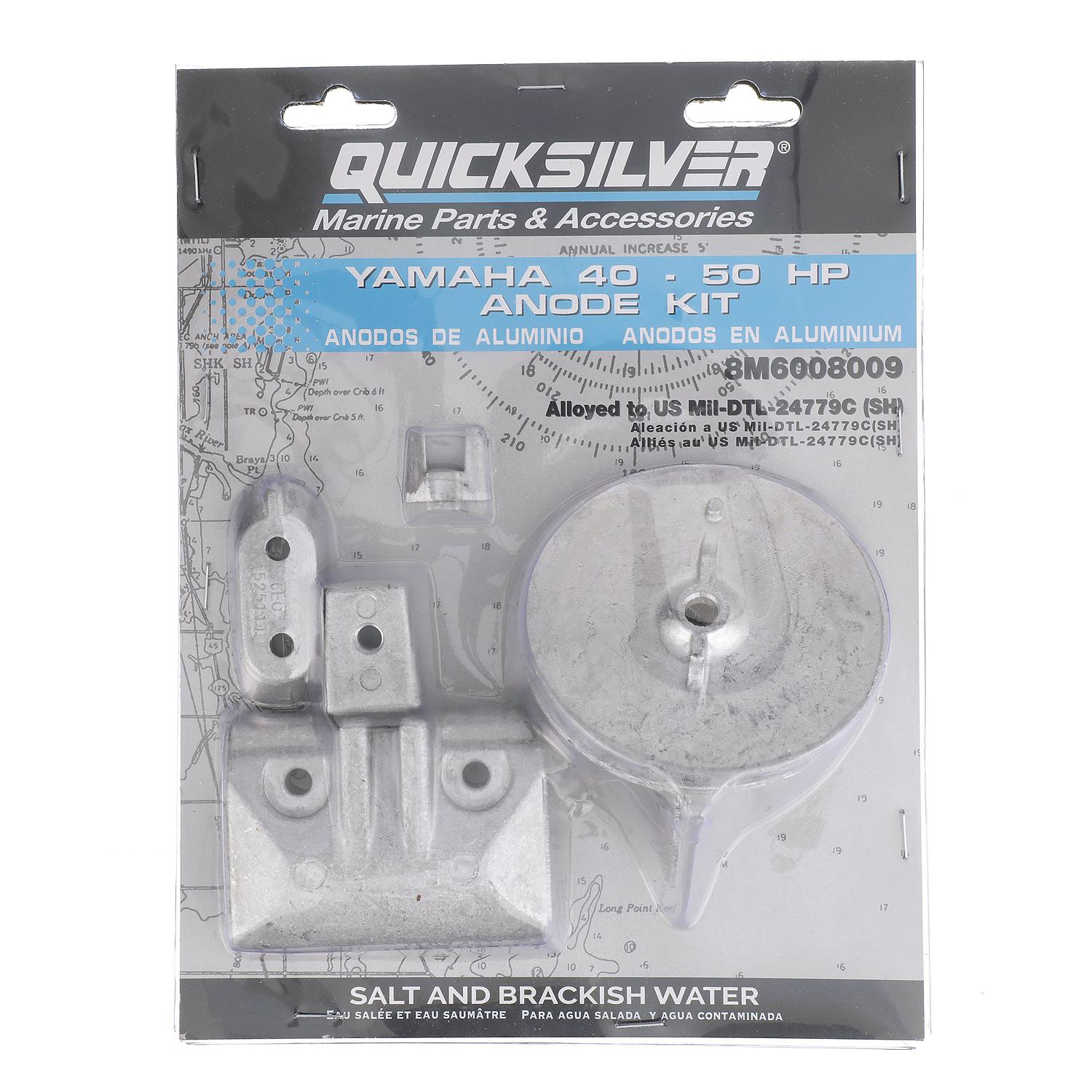 Quicksilver 8M6008009 Aluminum Anode Kit for Yamaha 40-50hp Outboards - 8M6008009