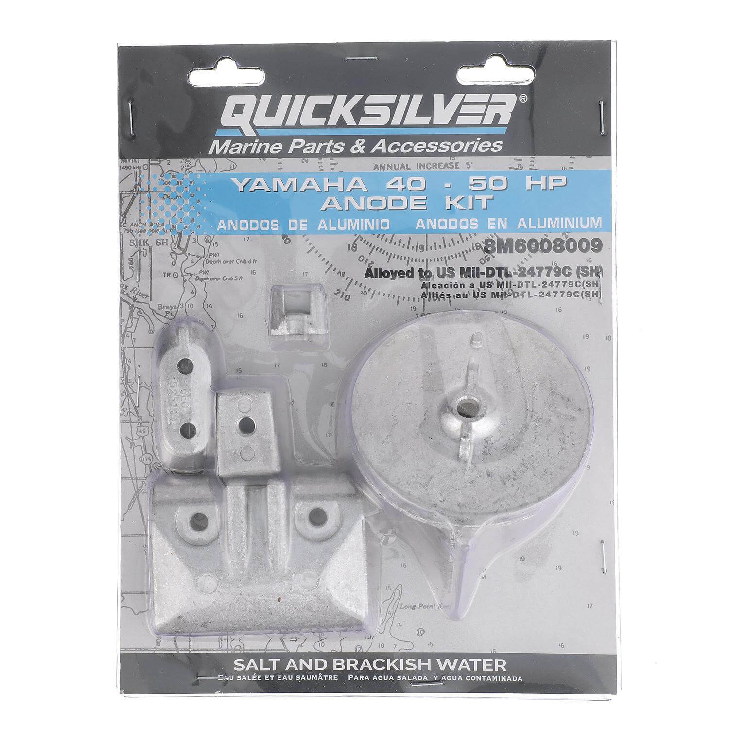 Quicksilver 8M6008009 Aluminum Anode Kit for Yamaha 40-50hp Outboards - 8M6008009