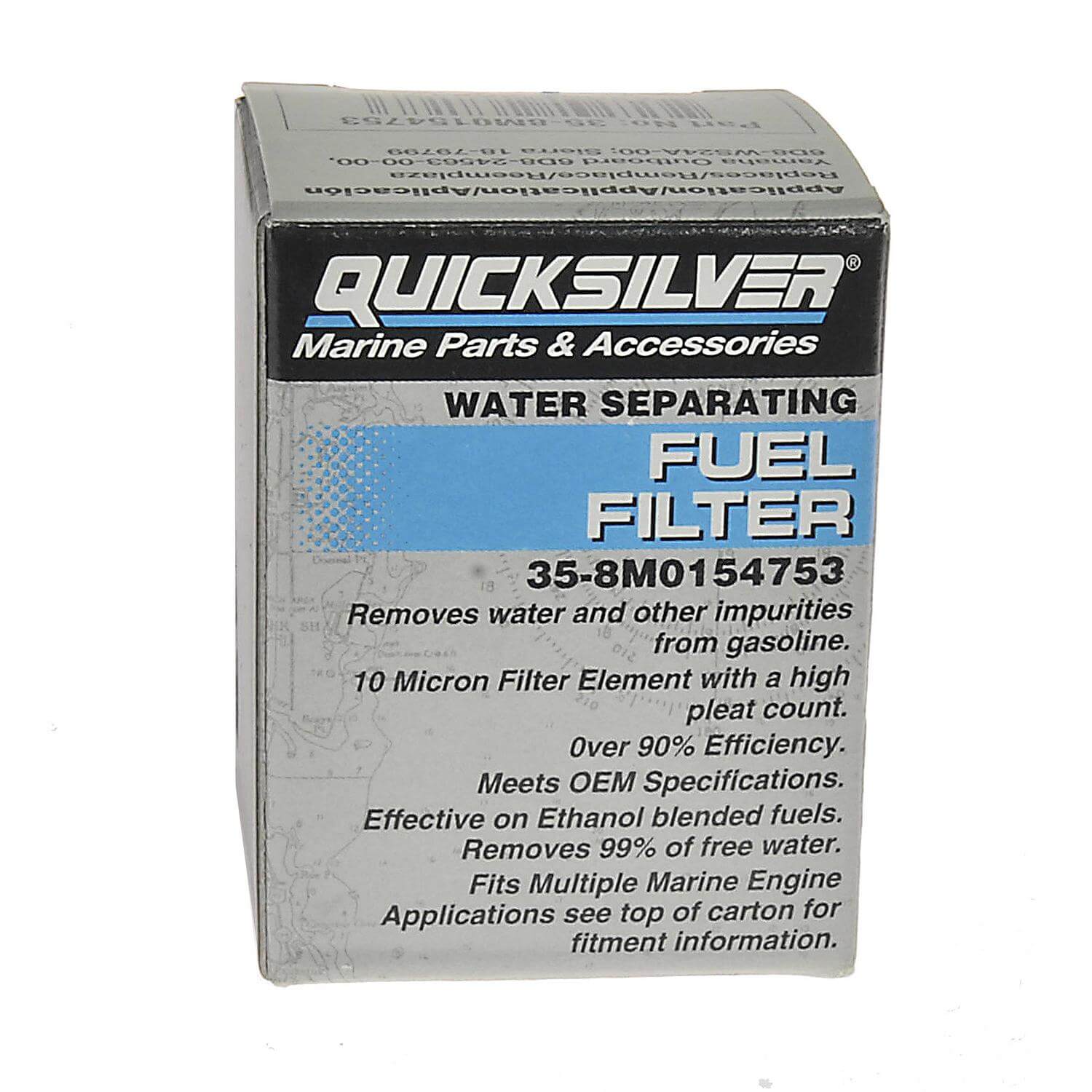 Quicksilver 8M0154753 Inline Water Separating Fuel Filter for Select Yamaha 20-115hp Outboards