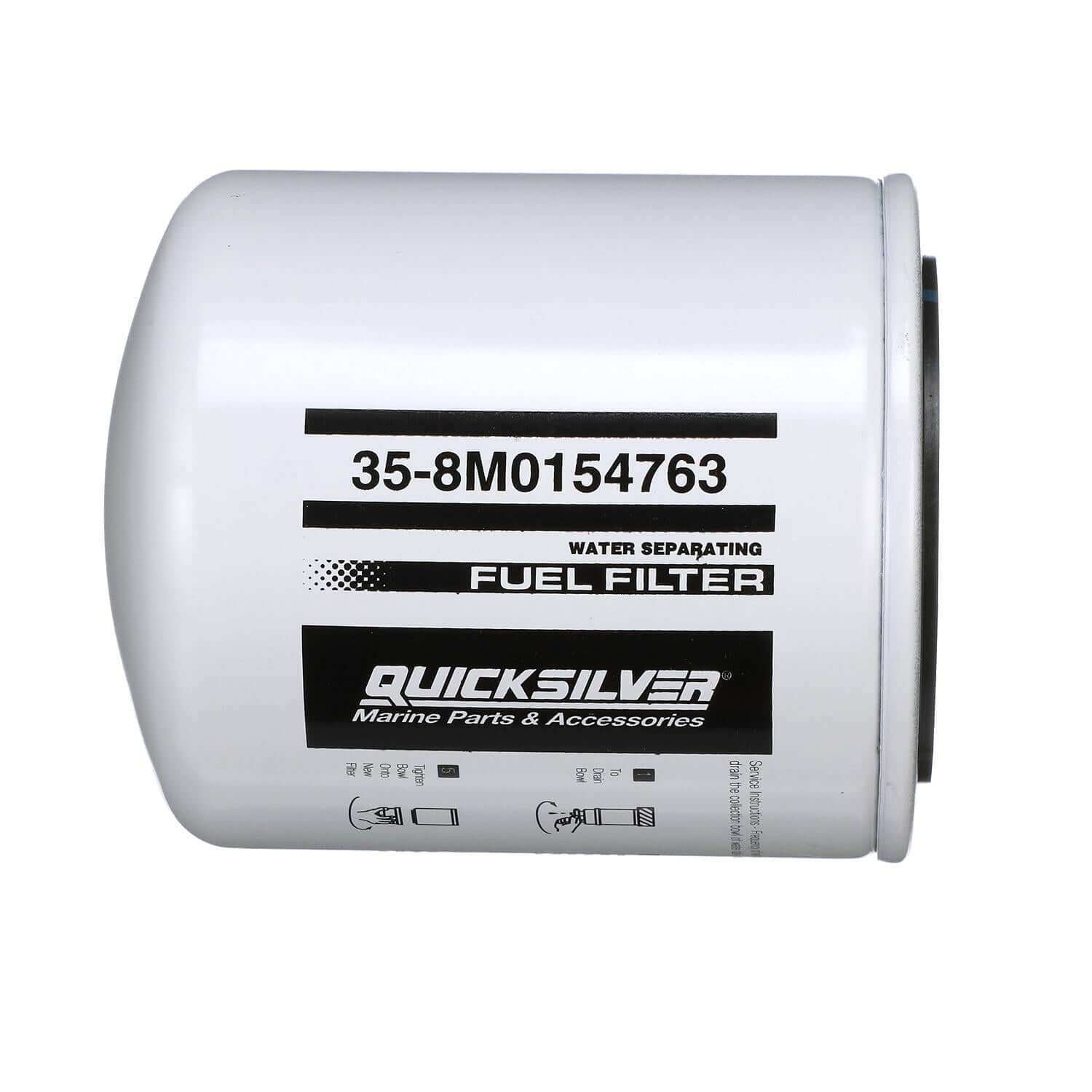Quicksilver 8M0154763 Water Separating Fuel Filter for Select Johnson and Evinrude 250/300hp Outboards