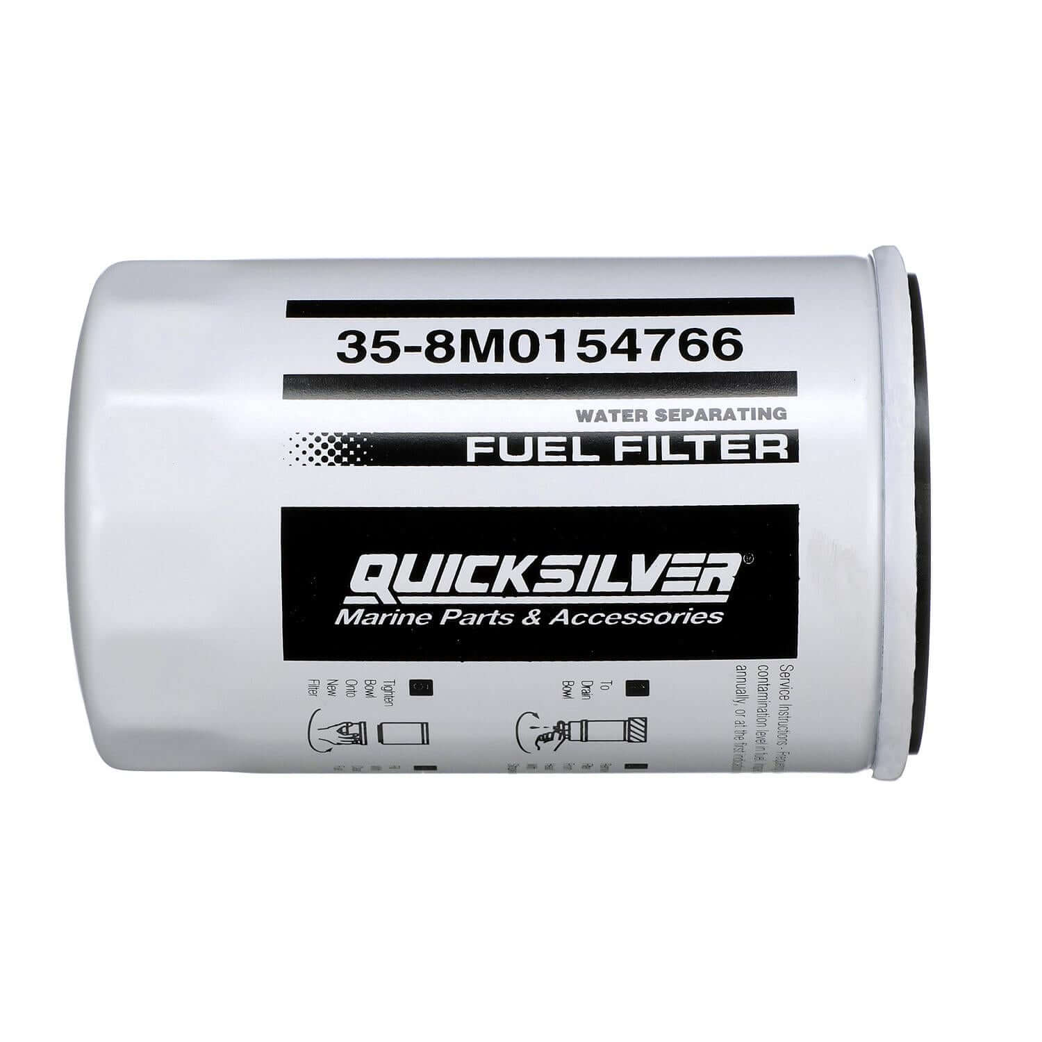 Quicksilver 8M0154766 Water Separating Fuel Filter for Select Yamaha 2-Stroke & 4-Stroke Outboards