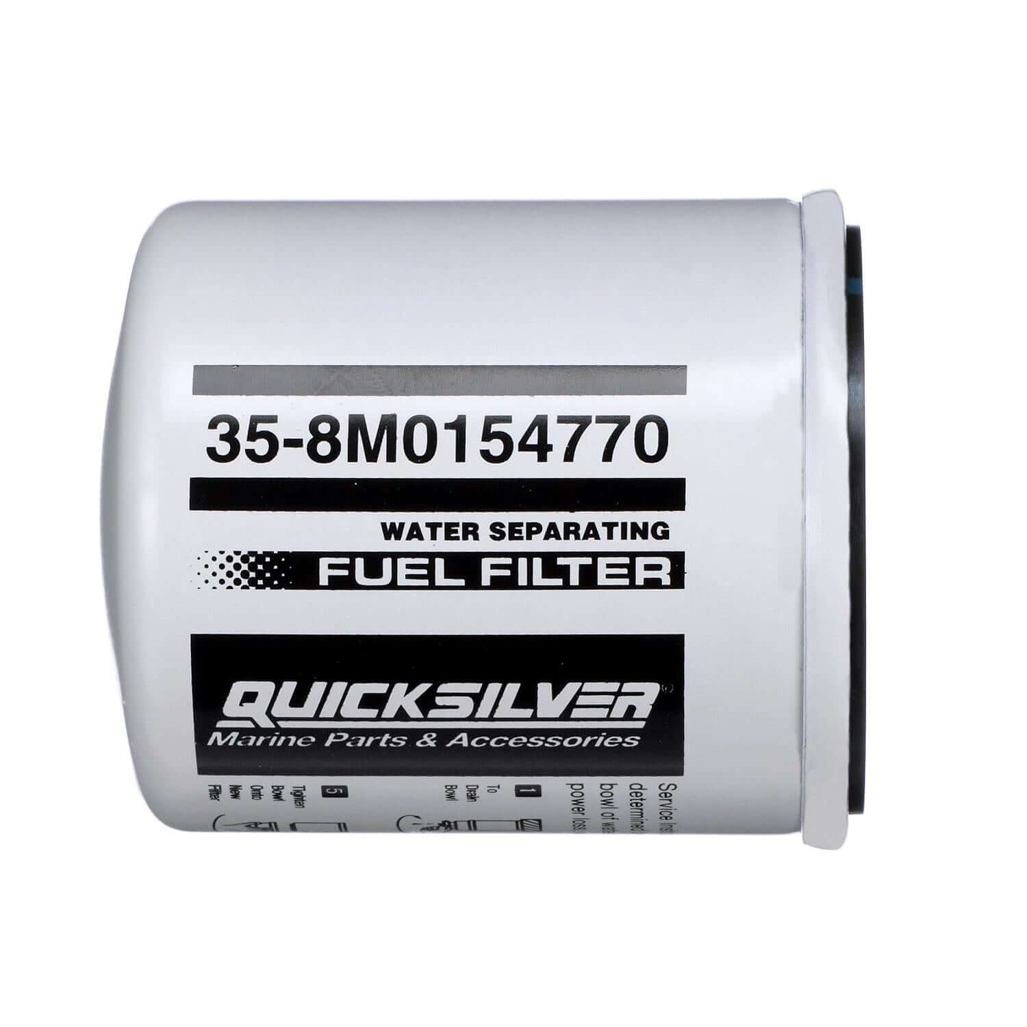 Quicksilver 8M0154770 Water Separating Fuel Filter for Select Volvo Penta, Cobra EFI, Johnson and Evinrude 100-300hp Outboards