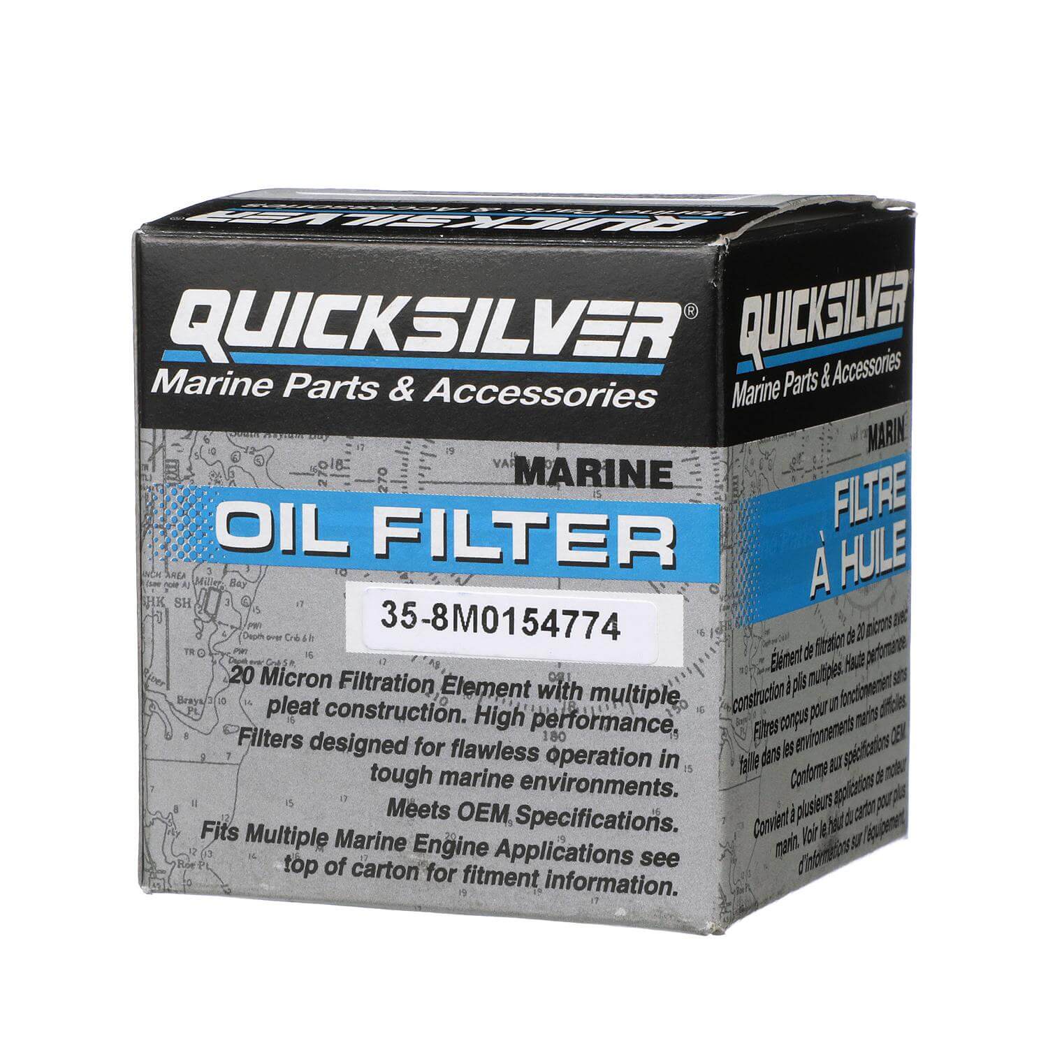 Quicksilver 8M0154774 20 Micron Oil Filter for Various Marine Engines