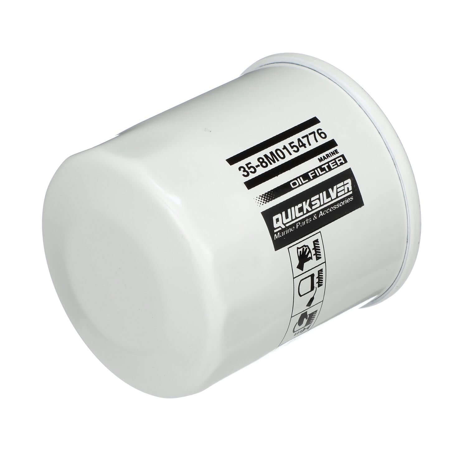 Quicksilver 8M0154776 20 Micron Oil Filter for Select Yamaha, Honda, and Nissan/Tohatsu 9.9-115hp Outboards, 2000-2018