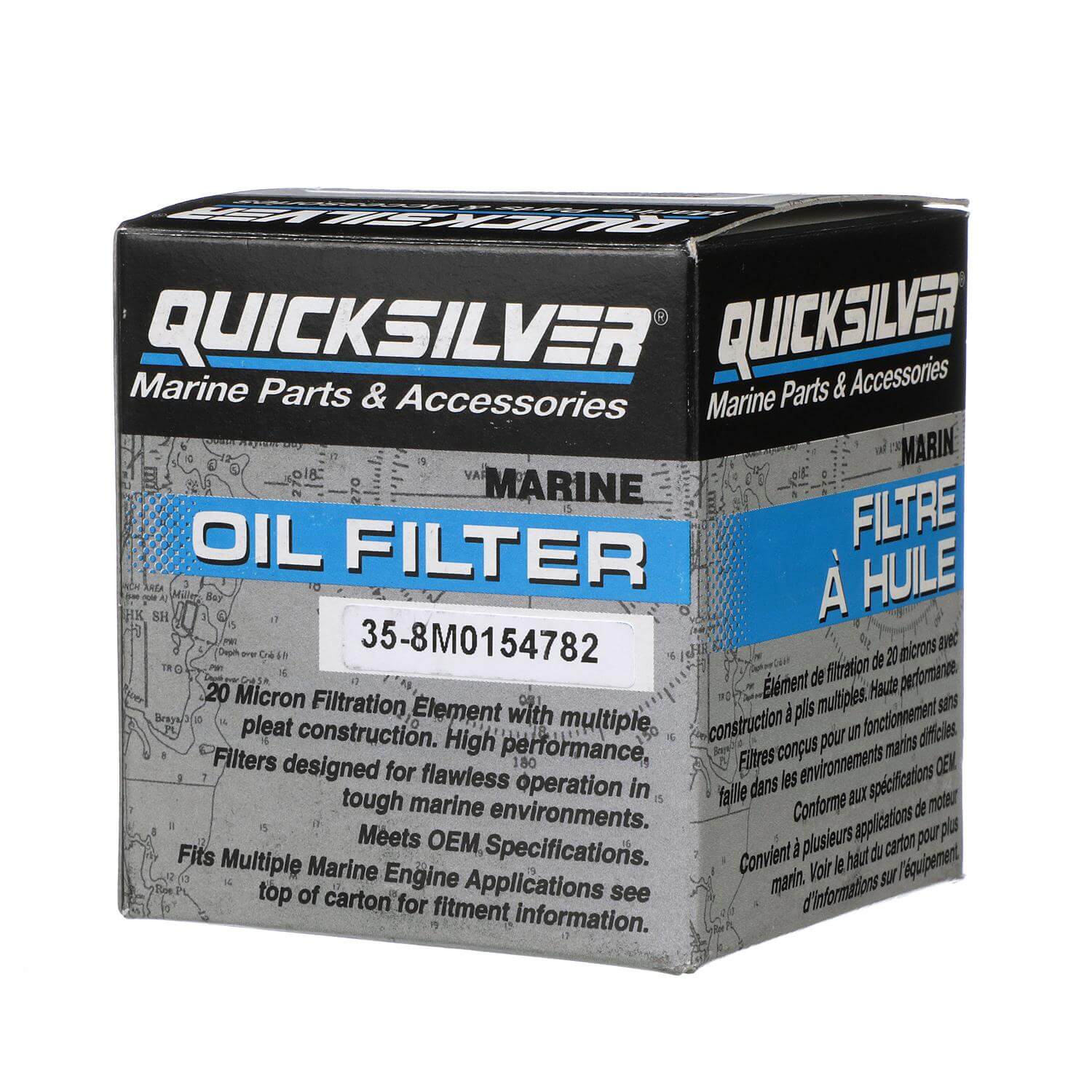 Quicksilver 8M0154782 20 Micron Oil Filter for Various Marine Engines