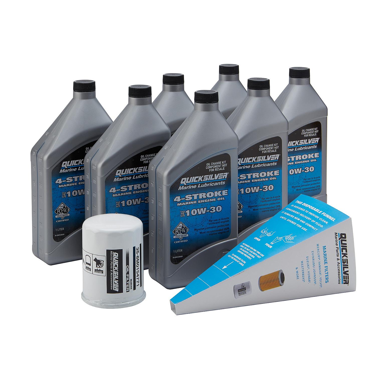 Quicksilver 10W-30 4-Stroke Oil Change Kit for Yamaha Outboard Engines F225-F300, 7 Litres - 8M0162423