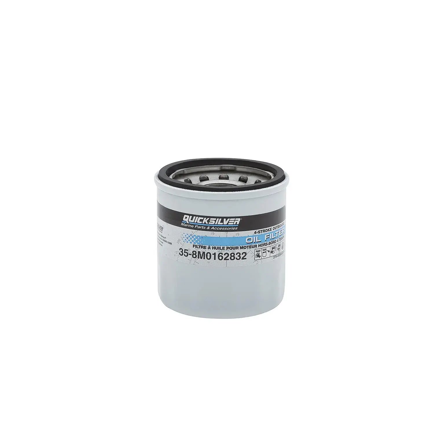 Quicksilver oil filter on a white background