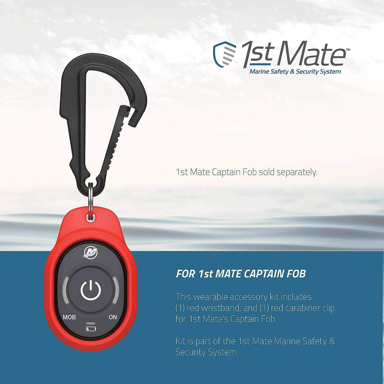 Wearable Accessories, Mercury SmartCraft Engines, Wristband & Carabiner Clip, Captain, 8M6007945 - 8M6007945
