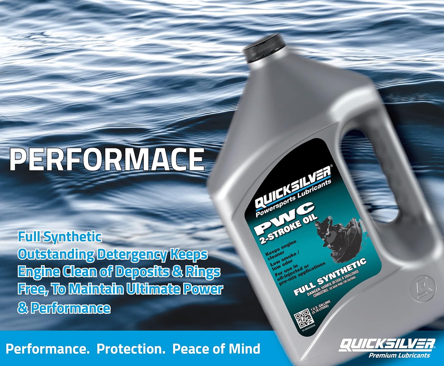 Quicksilver 8M0058907 Full Synthetic 2-Stroke PWC and Sport Boat Oil, 1 Quart