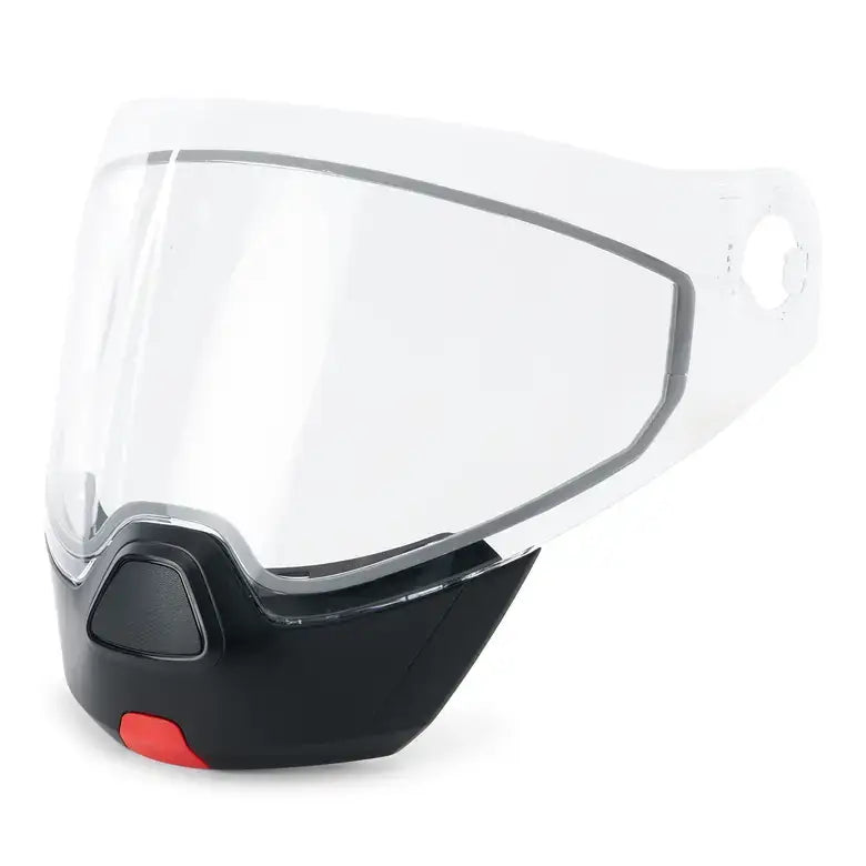 Clear faceshield assembly on white background