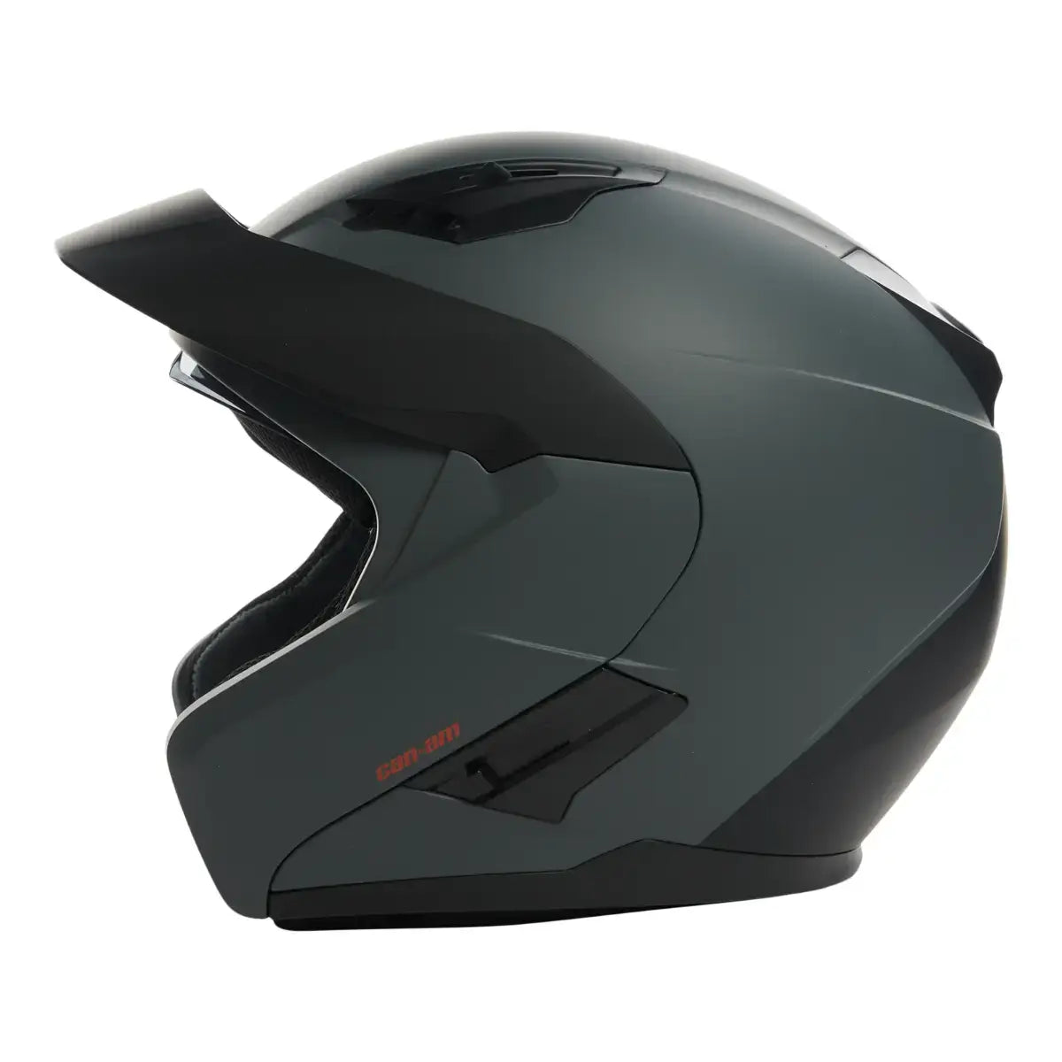 Black motorcycle helmet on a white background