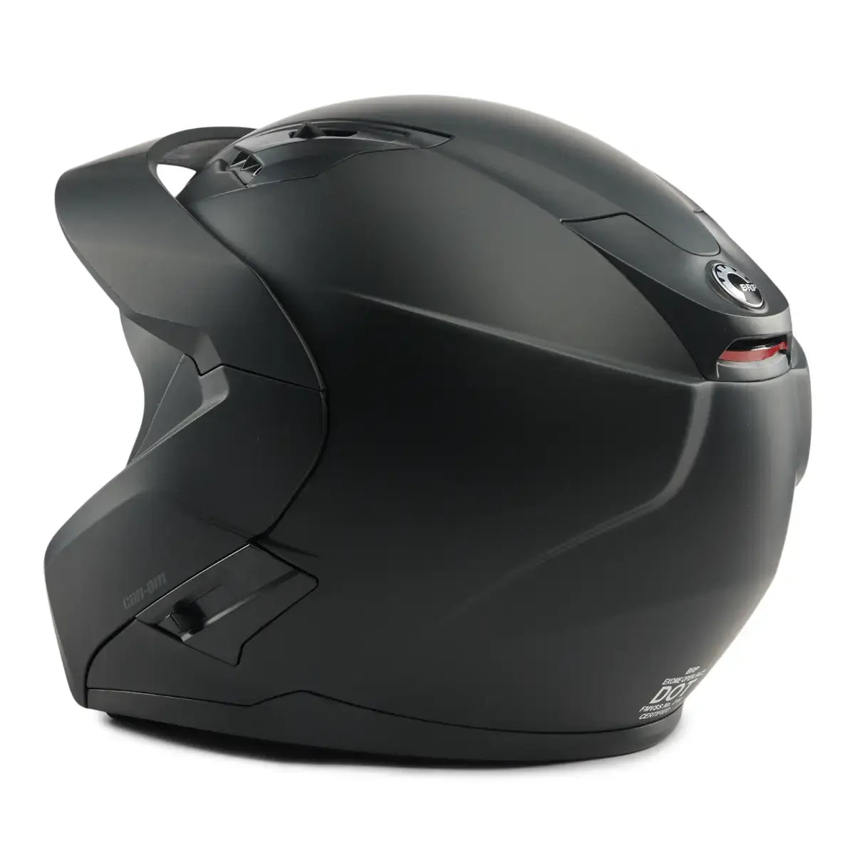 Black motorcycle helmet on a white background