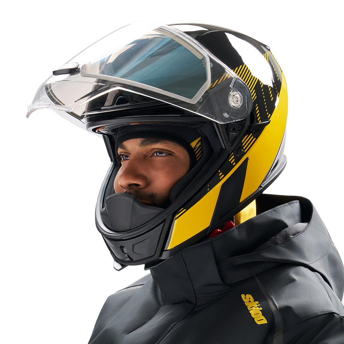 Ski-Doo Unisex Oxygen Flow Helmet (DOT) in Yellow 929187, alternate view 3