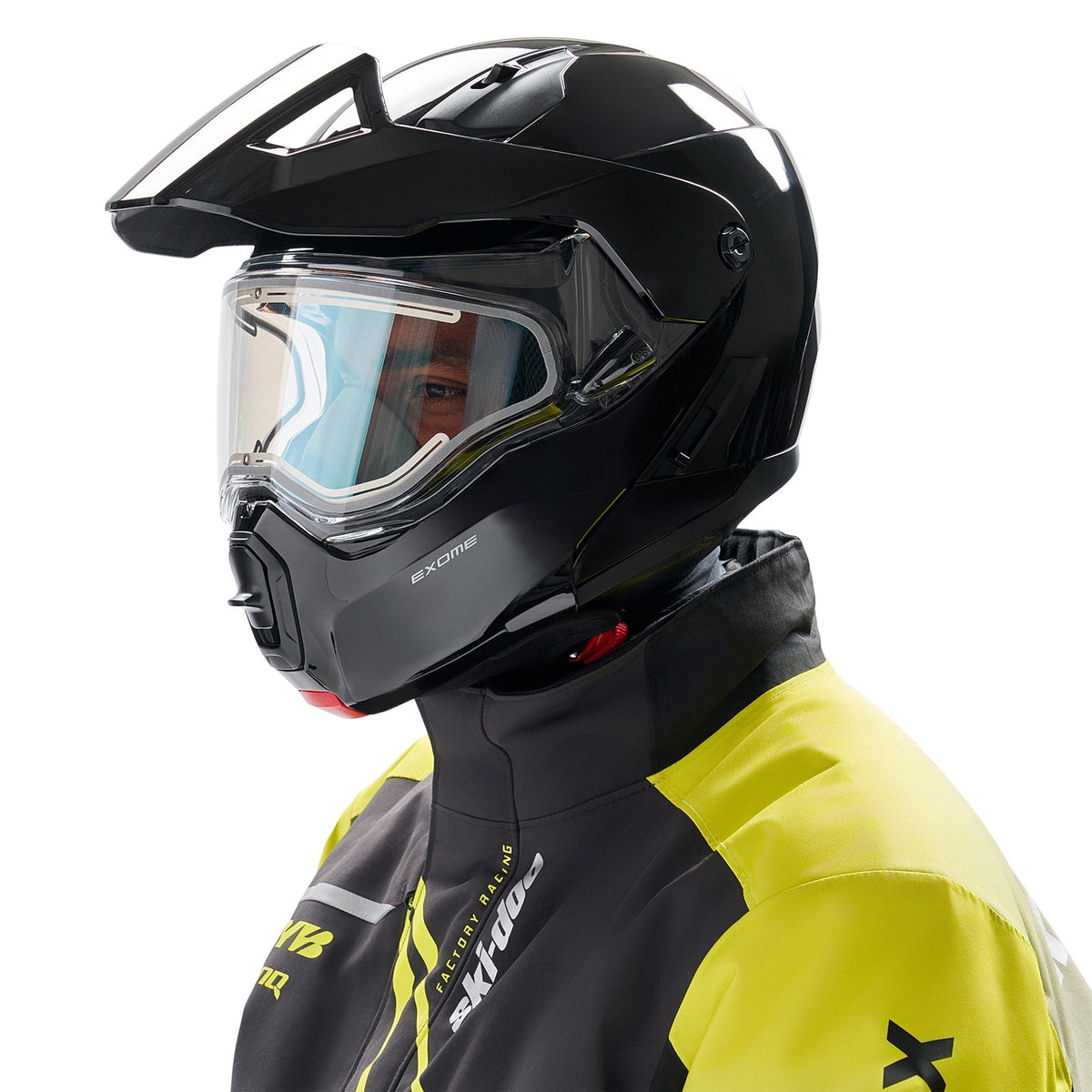 Ski-Doo Unisex Exome Sport Helmet With Heated Visor (DOT) - Black XL
