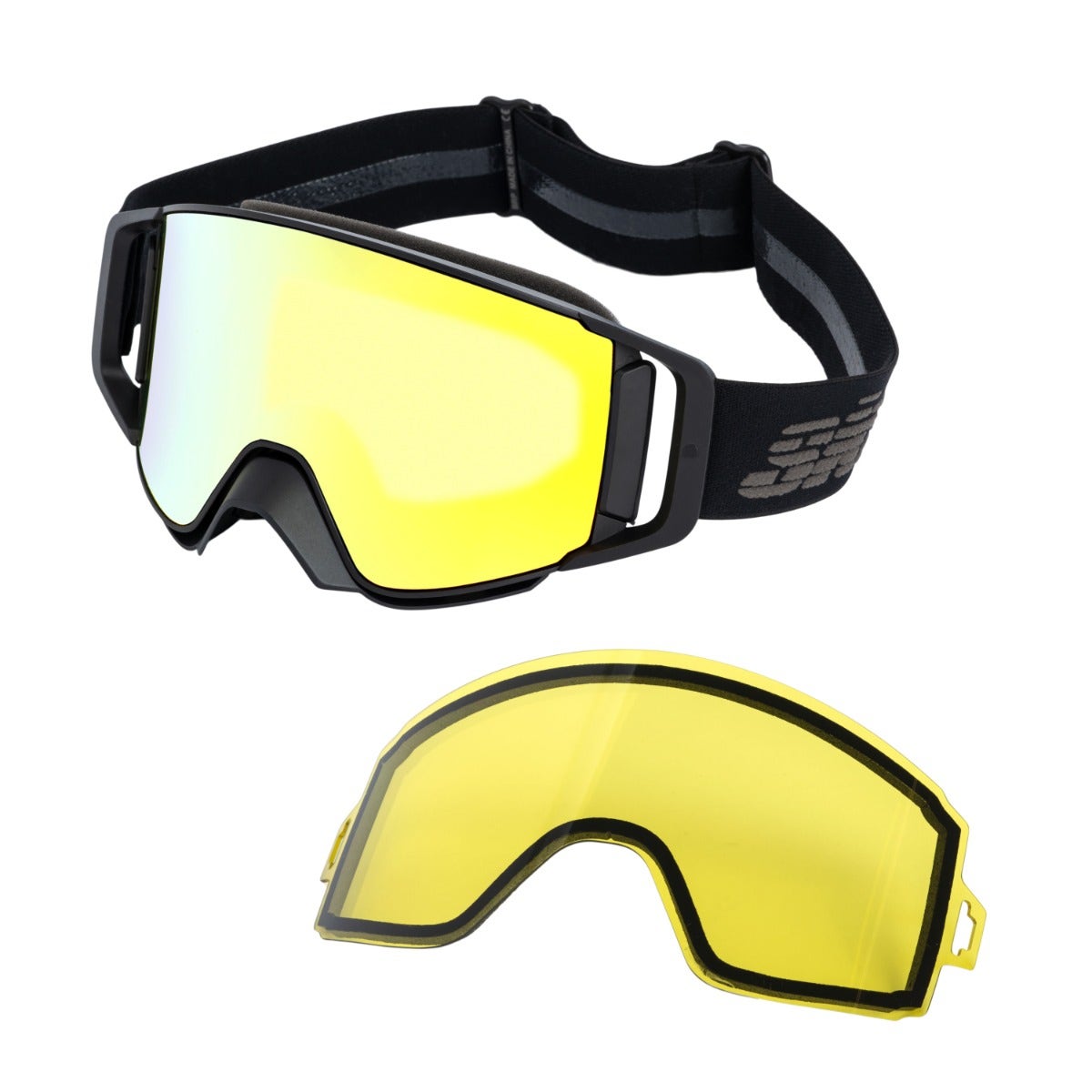 Ski-Doo Unisex Rayvik Goggles, 2 Lens Kit in Yellow, 940014