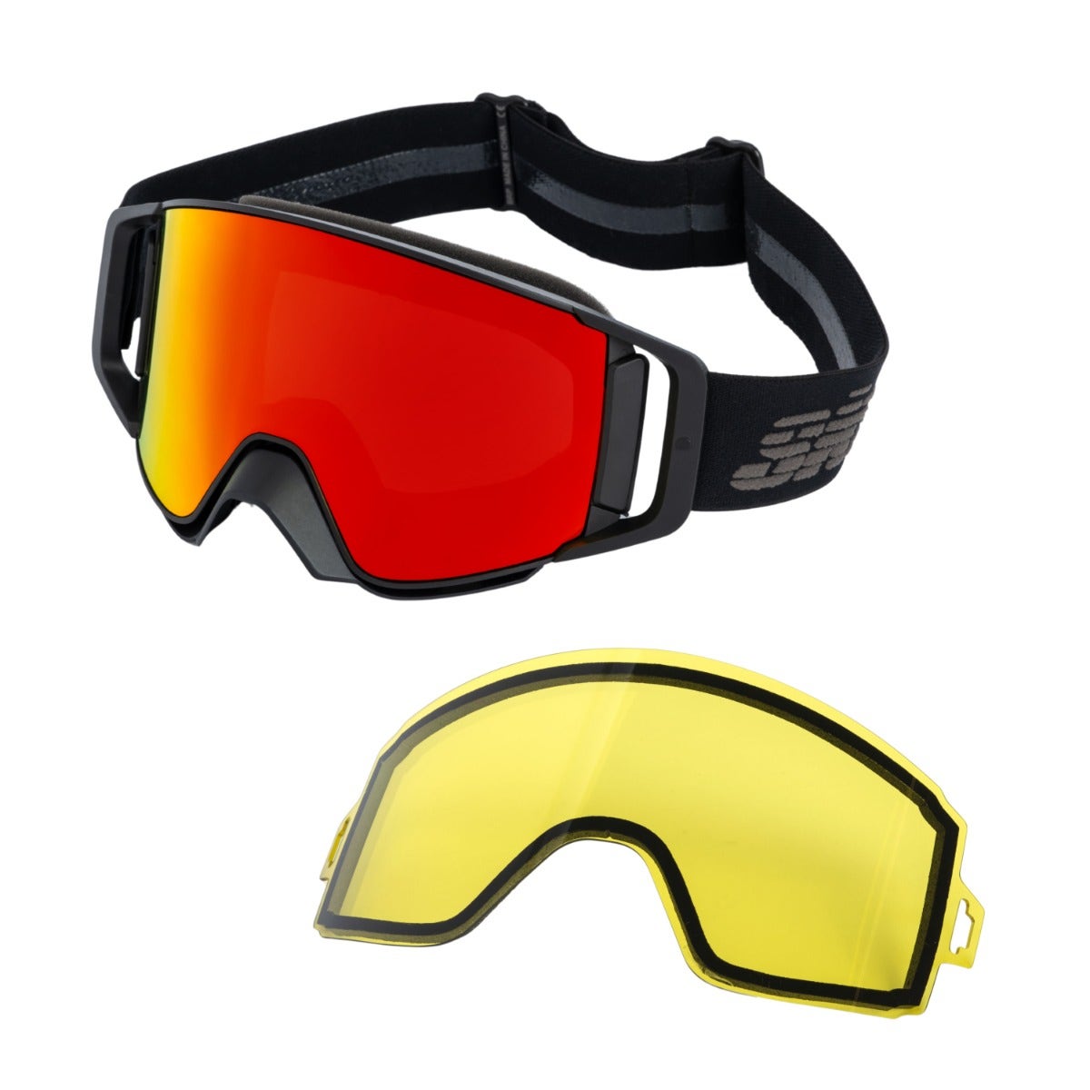 Ski-Doo Unisex Rayvik Goggles, 2 Lens Kit in Red, 940014