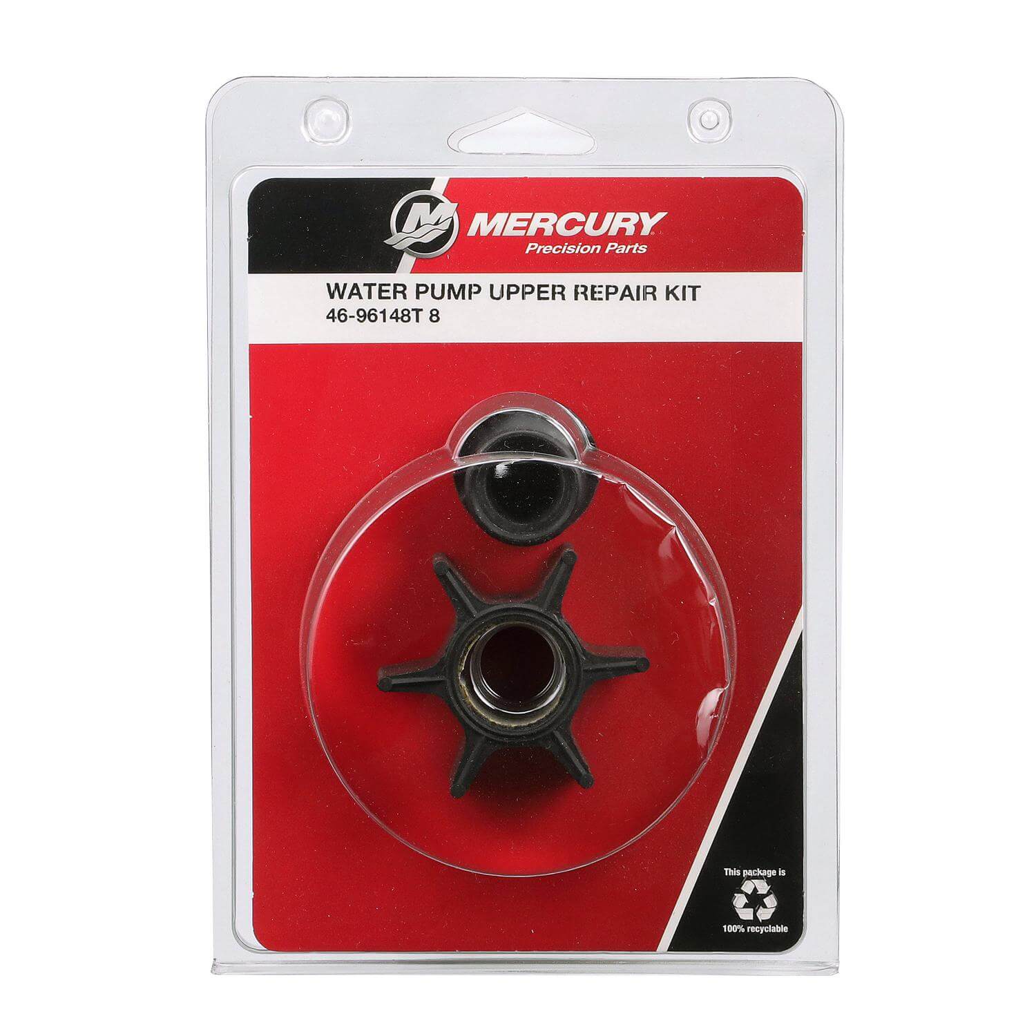 Kit de réparation supérieur de pompe à eau Mercury Marine pour certains moteurs hors-bord Mercury et Mariner 4 cylindres de 65 CV à V6, 96148T8