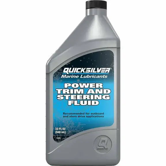 Quicksilver Power Trim and Steering Fluid 1 Quart bottle front view