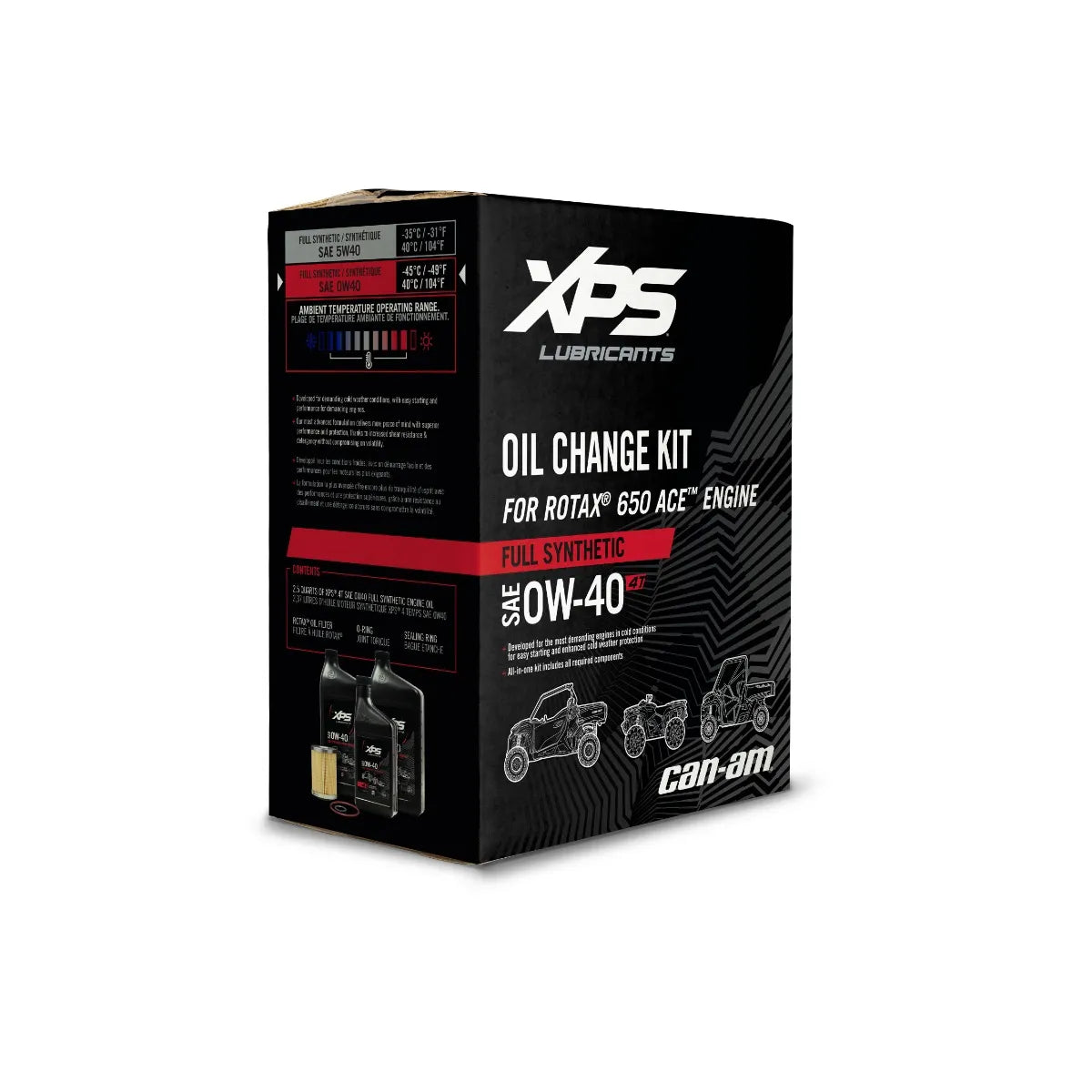 Kit de vidange d'huile XPS Can-Am 4T 0W40 synthétique ACE monocylindre 650 CC, 9779481