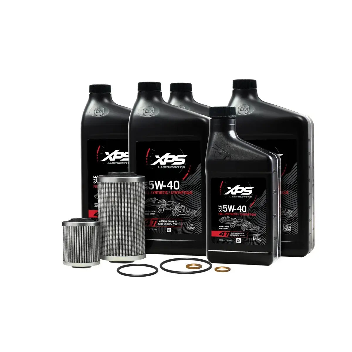 XPS Spyder 4T 5W-40 Full Synthetic Oil Change Kit for Rotax 991 (SE5) engine, 9779483