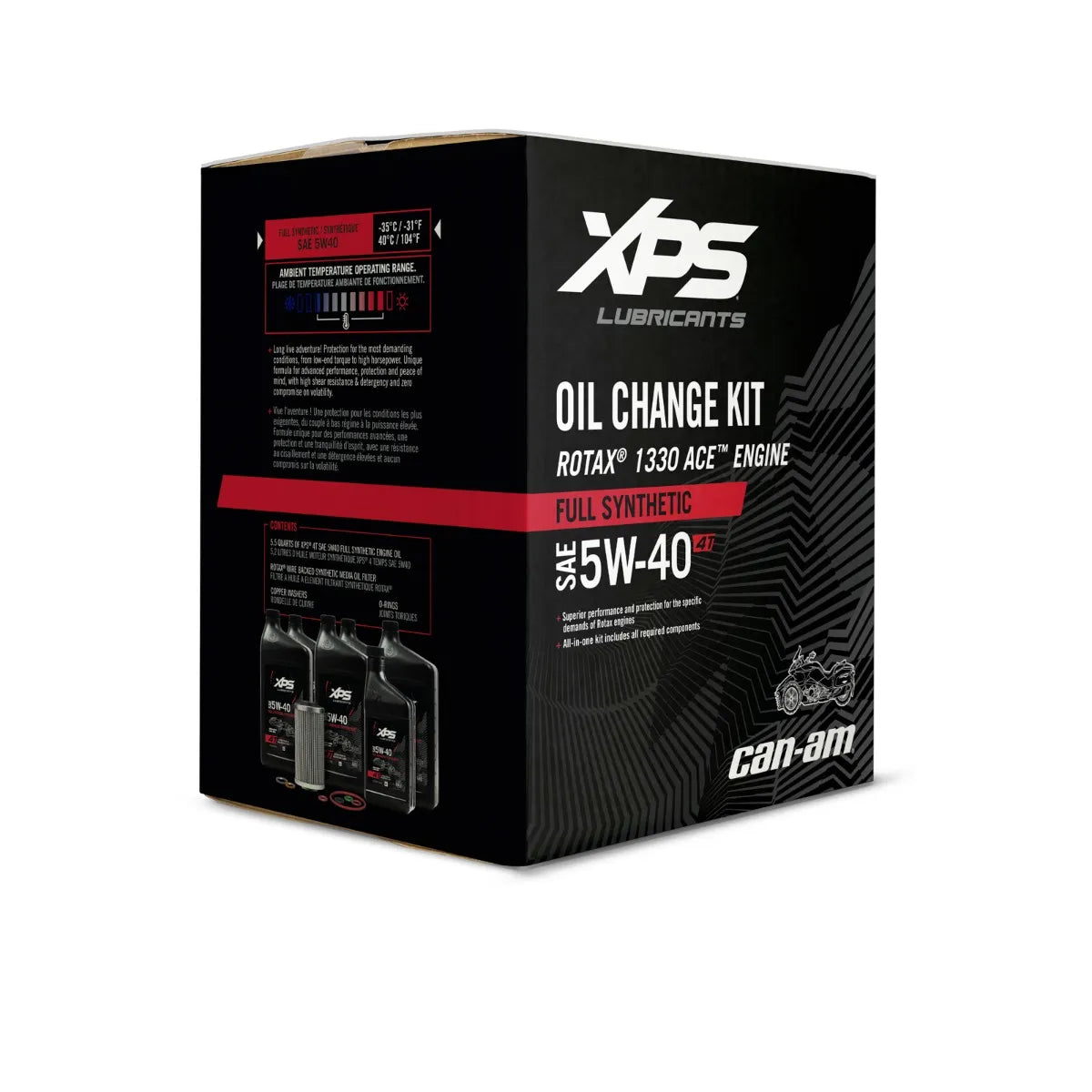XPS Can-Am Spyder 4T 5W-40 Full Synthetic Oil Change Kit for Rotax 1330 engine, 9779484
