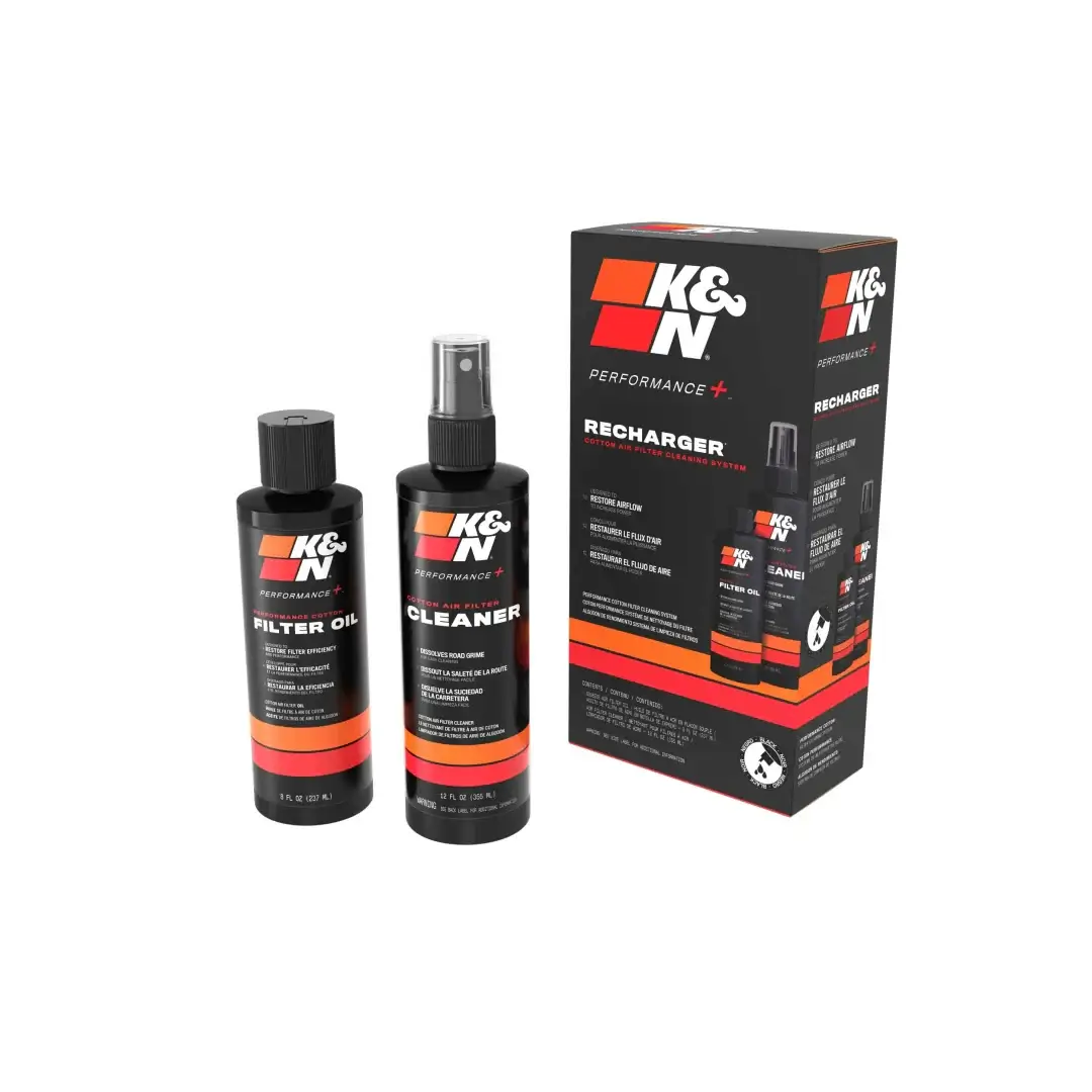 K&N automotive care products including bottles and a box on a white background