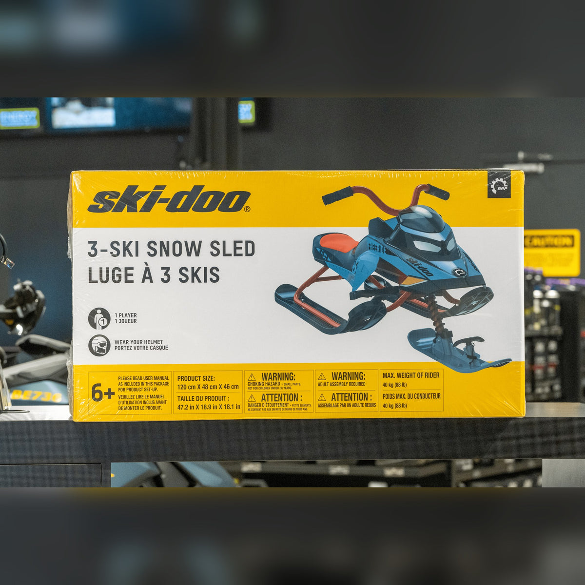Ski-Doo 3-Ski Snow Sled B108150080 - in store, box front