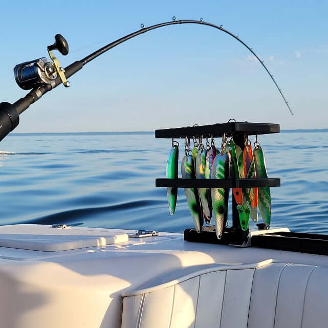 Custom Fishing Solutions Rectangular Spoon Holder – Boat Lure & Spoon Rack for Track Mount Systems | 50% Off Fishing Sale