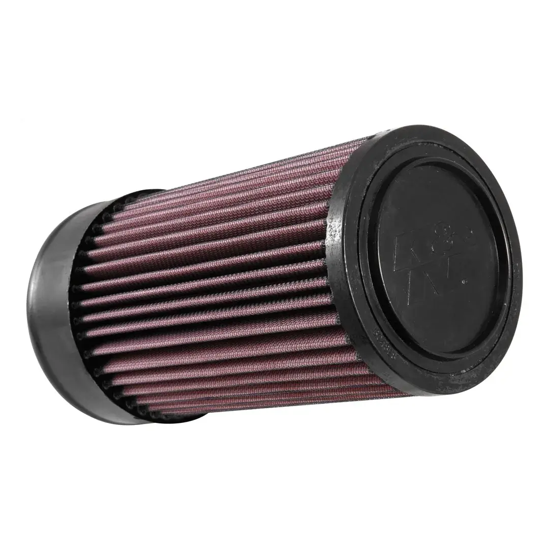 Round air filter with black outer rim on a white background