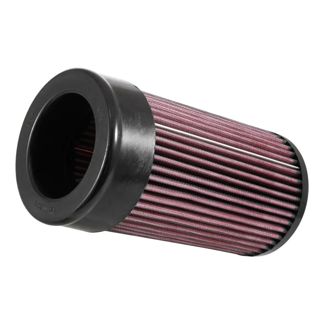 Round air filter with black outer rim on a white background