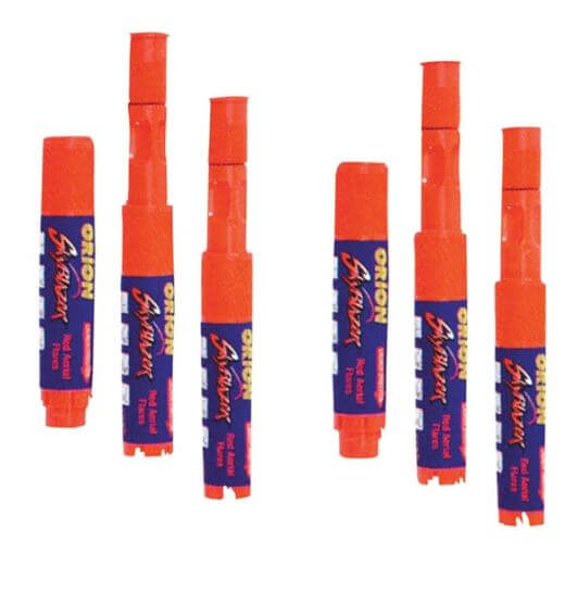 Set of Orange Orion flares on white background