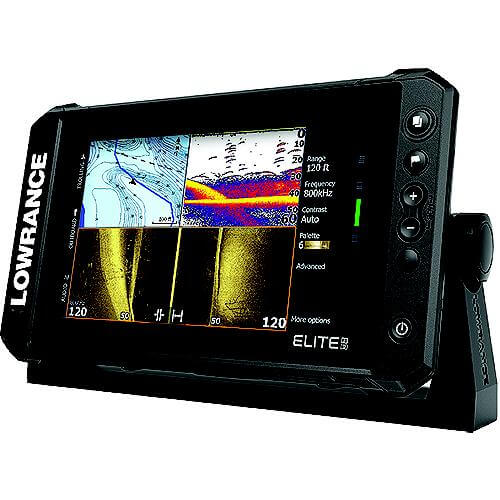 Lowrance Elite FS fishfinder on a white background