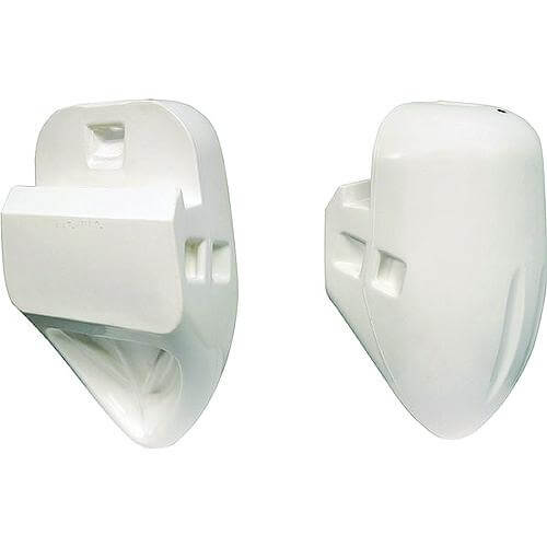 Plastic face savers on white back ground