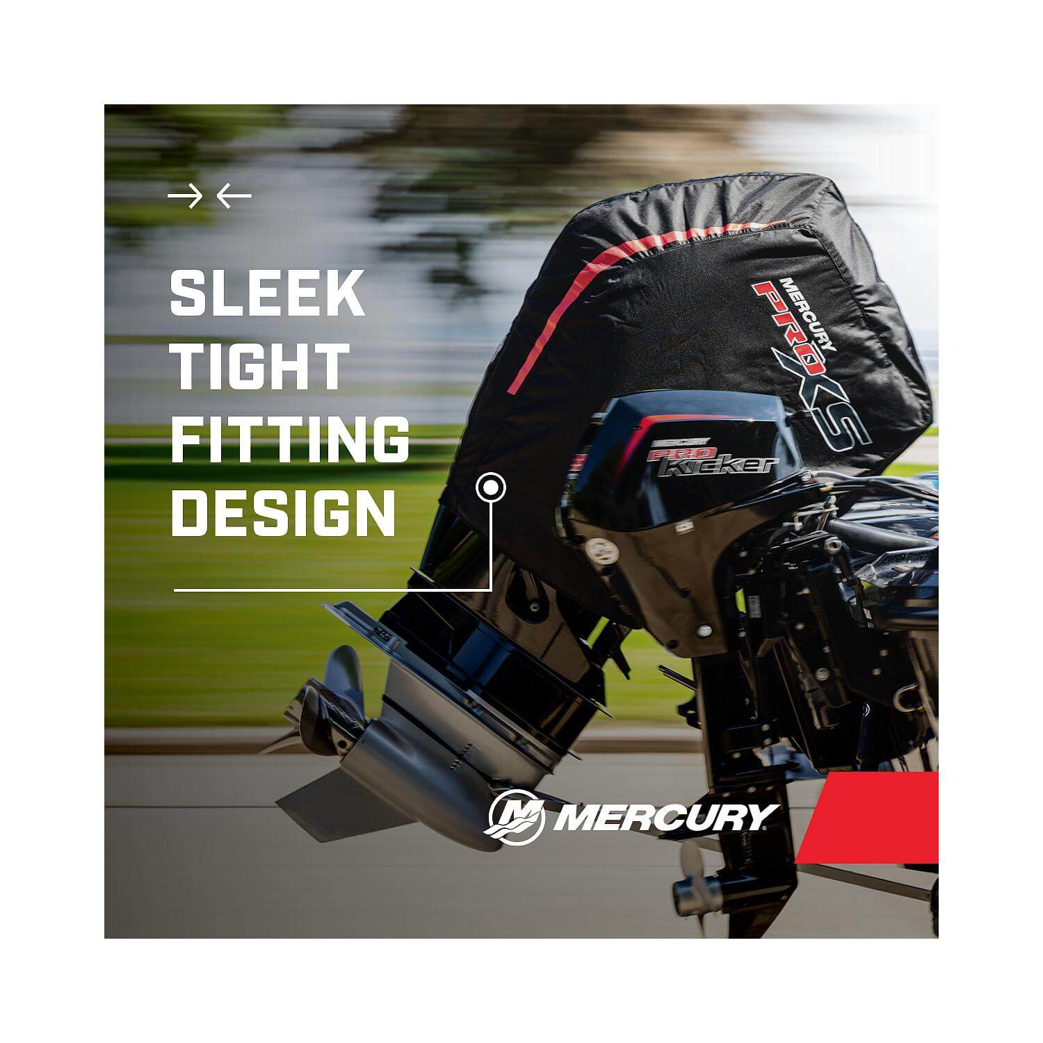 Mercury Marine Tow N Stow Outboard Cover for V8 200-300hp Pro XS Engines, Black, 8M0221499