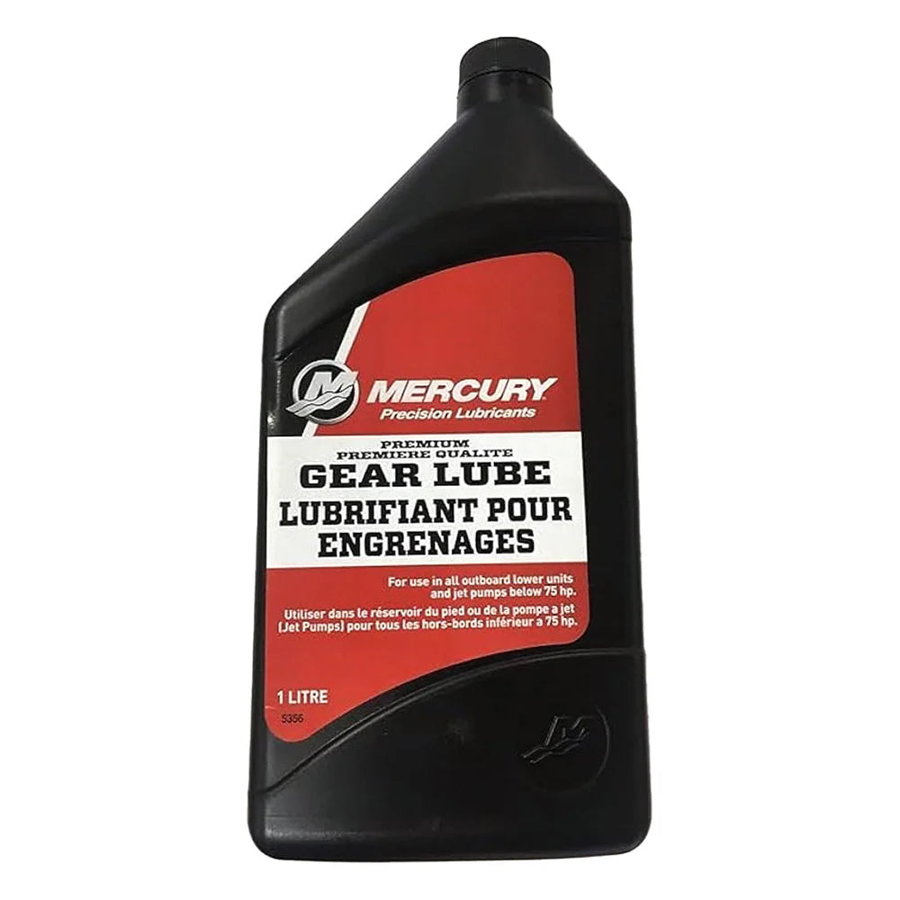 Mercury Marine 80W-90 Gear Lube 1L - Premium Lower Unit Oil for Outboards Under 75HP, 858058KC1