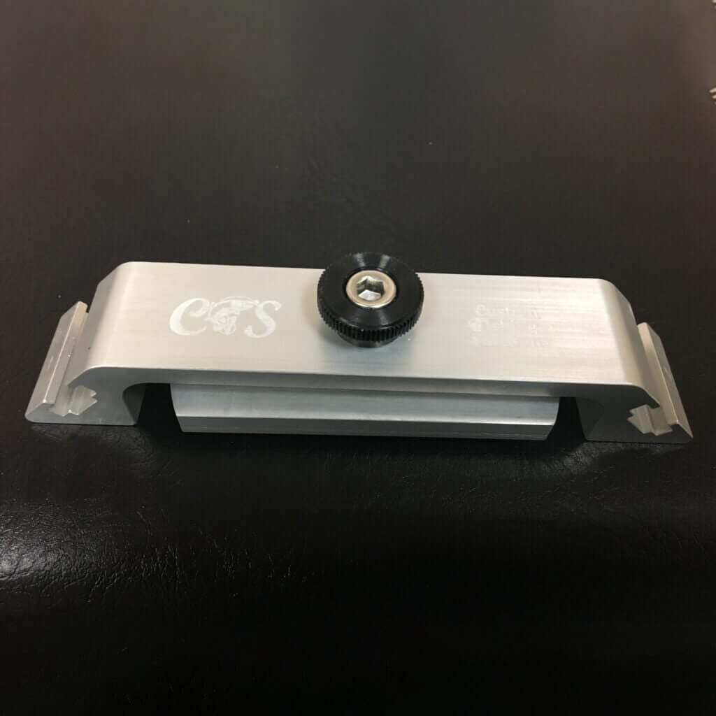 Multi track adaptor system for custom fishing solutions products on black background