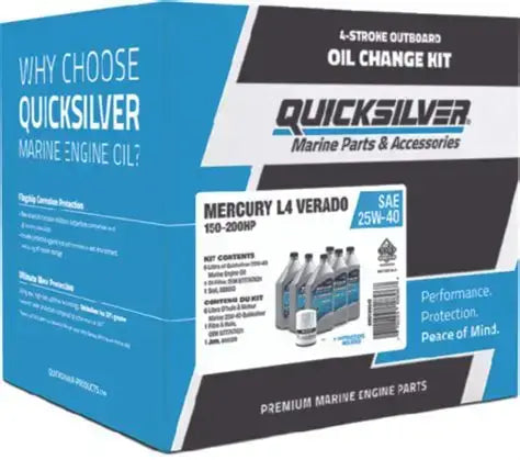 Quicksilver marine parts and accessories box for oil change kit