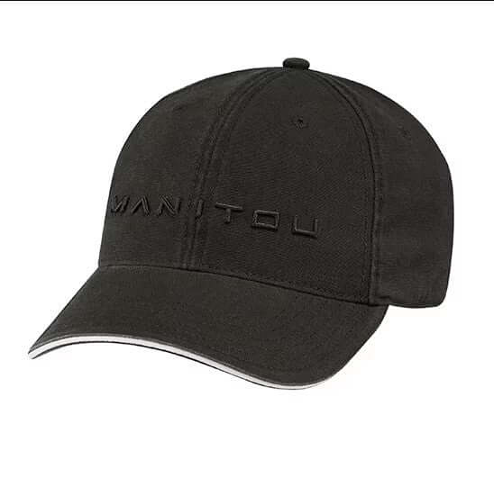 Black cap with 'Manitou' branding on a white background